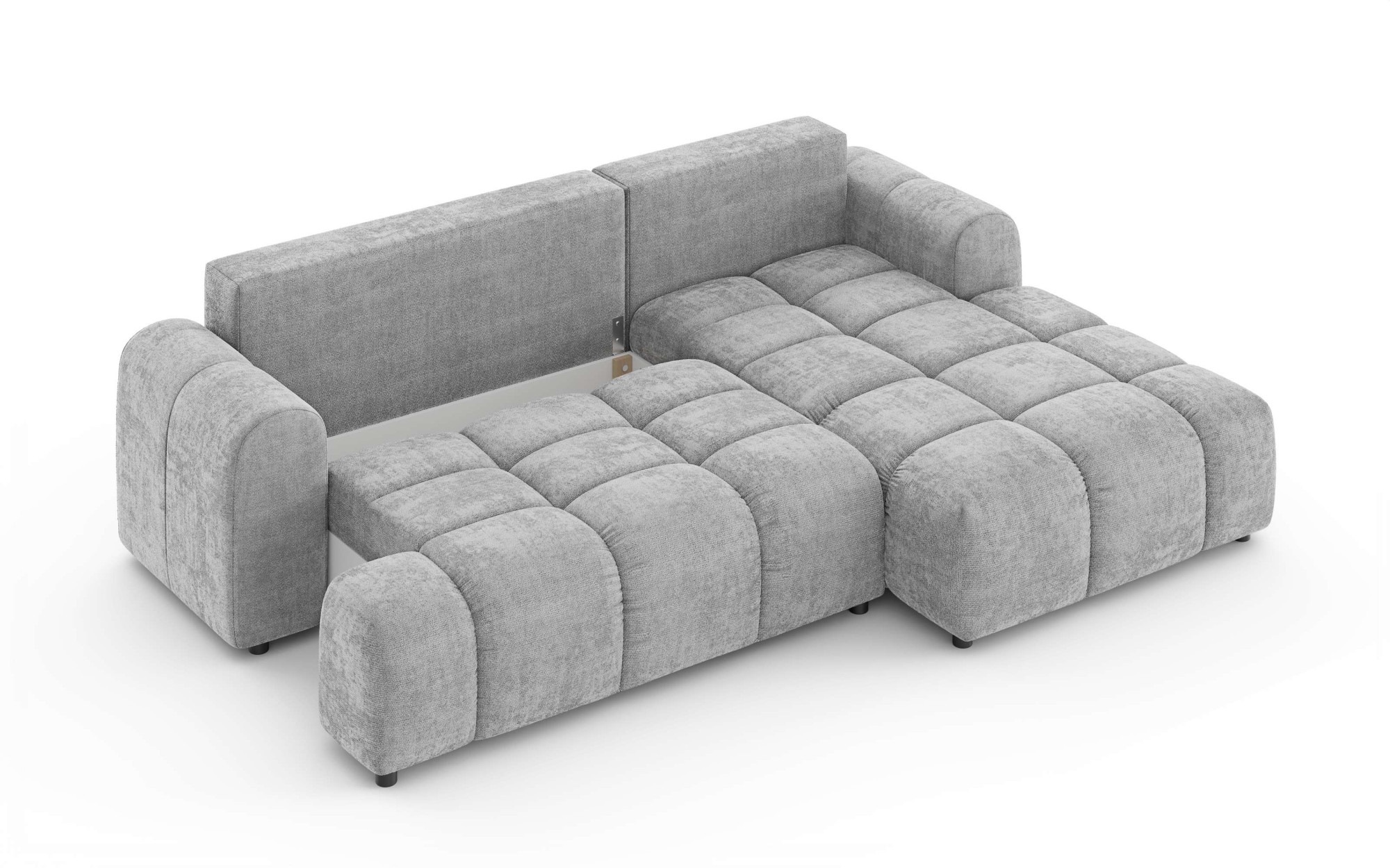 GOODproduct Ecksofa »FINNOX Schlafsofa, Bettkasten, komfortables Sitzgefühl, Breite 255cm« Liegefläche 130x200cm, inklusive Rückenkissen, moderne Steppung