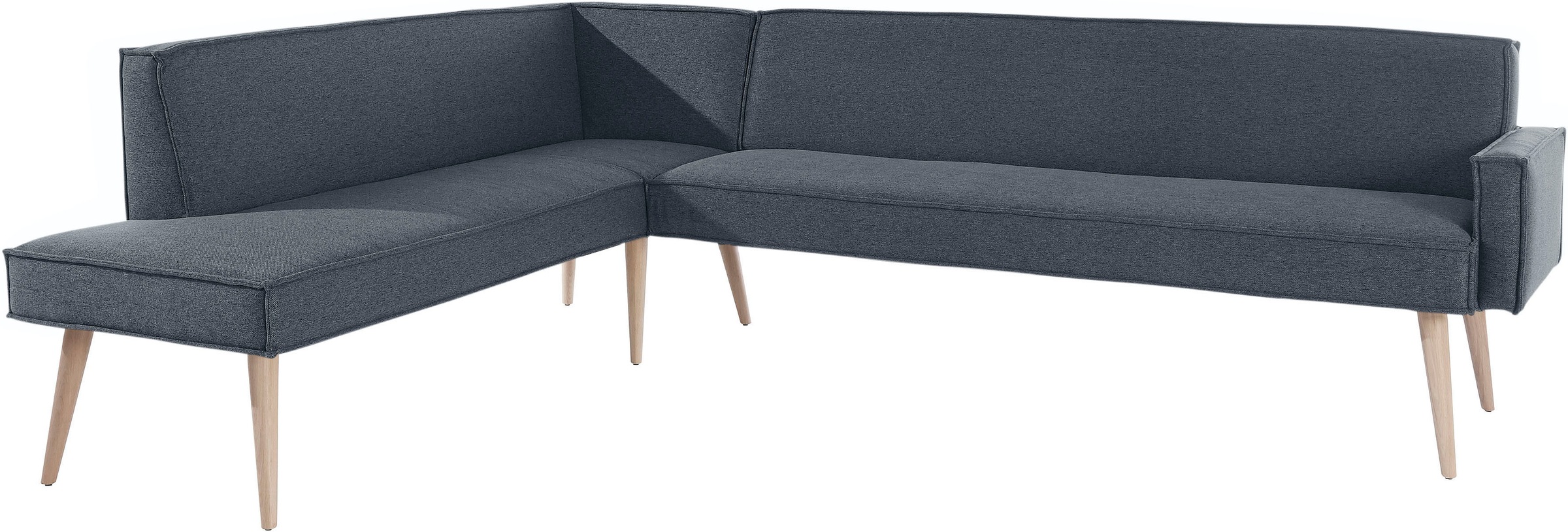 exxpo - sofa fashion Eckbank »Lungo, moderne Kedernaht, bequem und elegant, hoher Holzfuss«, hochwertige Detailverarbeitung, frei im Raum stellbar