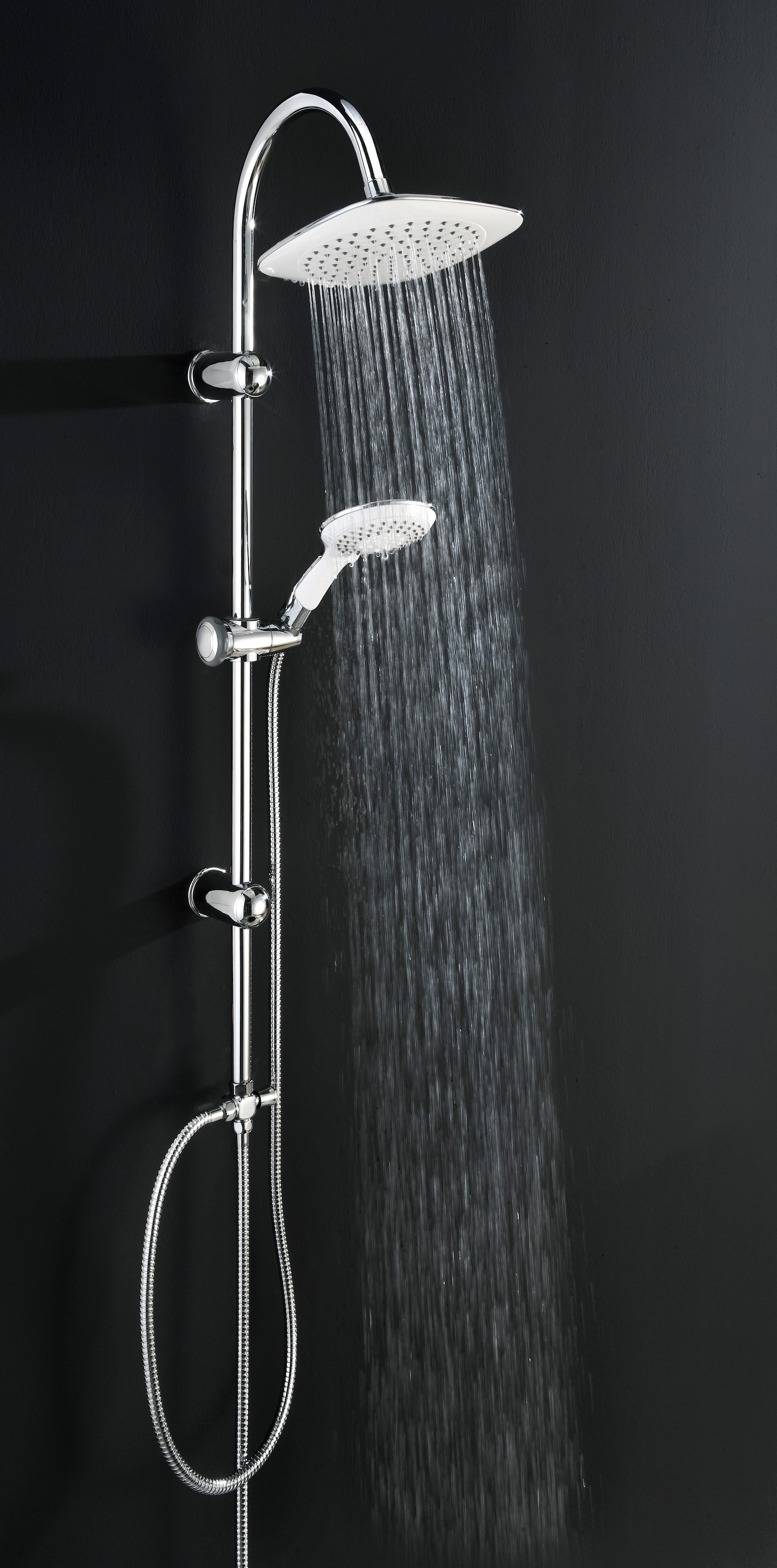 Schütte Brausegarnitur »Teneriffa« Set,  Überkopfbrausset Duschsystem Duschsäule Brauseset Regendusche, Chrom