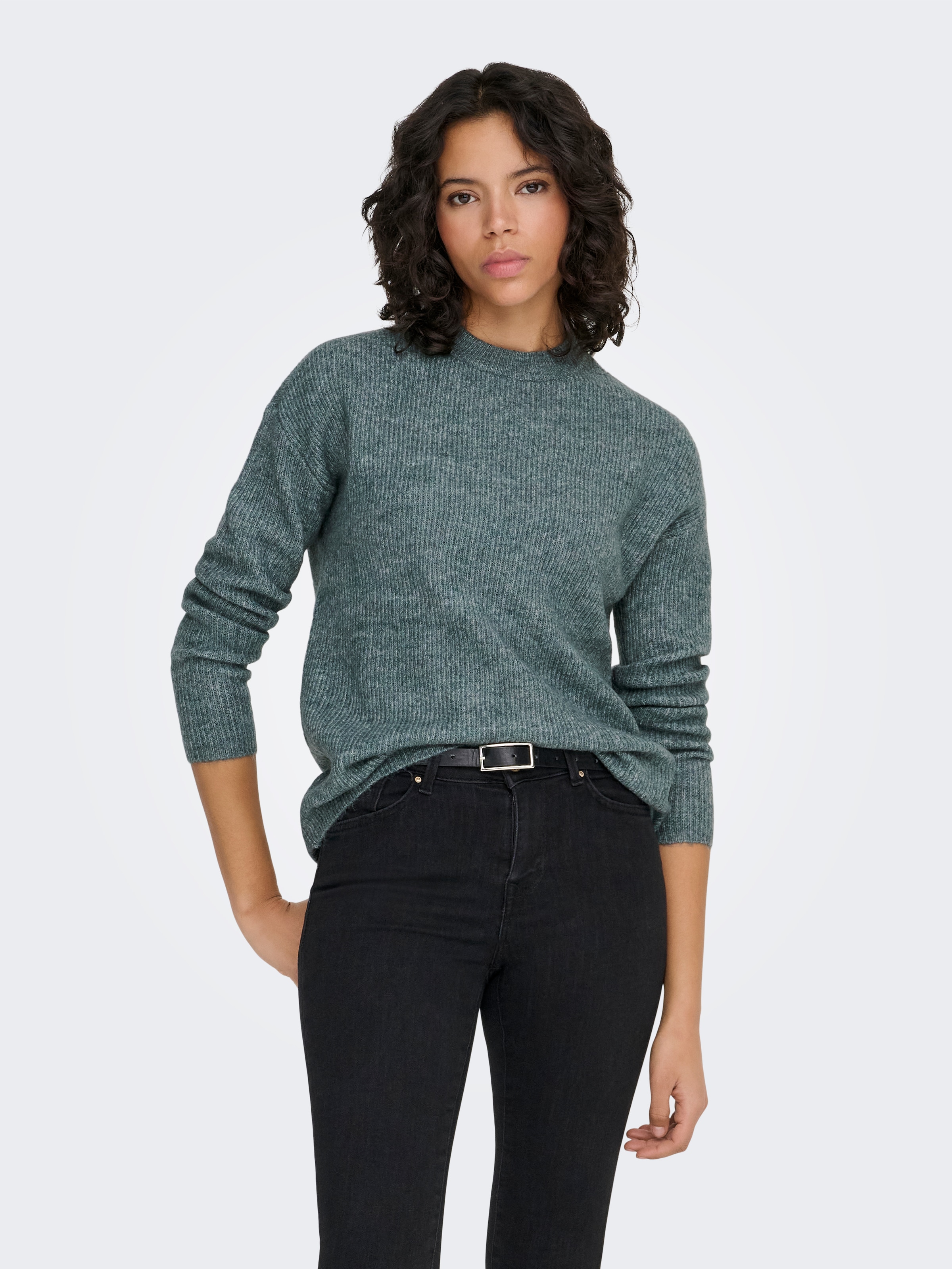 ONLY Pull en tricot »ONLCAMILLA O-NECK L/S PULLOVER KNT« Materialmix, regular fit