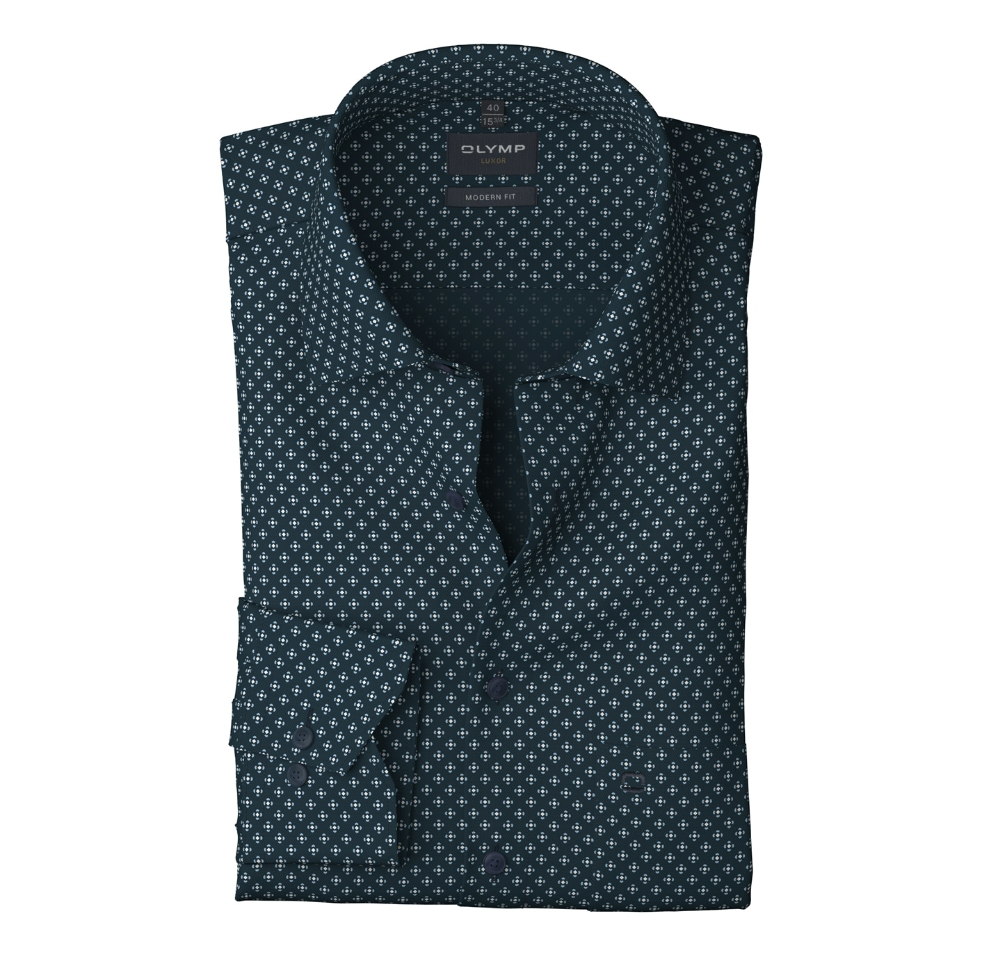 OLYMP Langarmhemd »Luxor modern fit« modern fit, Businesshemd, gemustert, New-Kentkragen