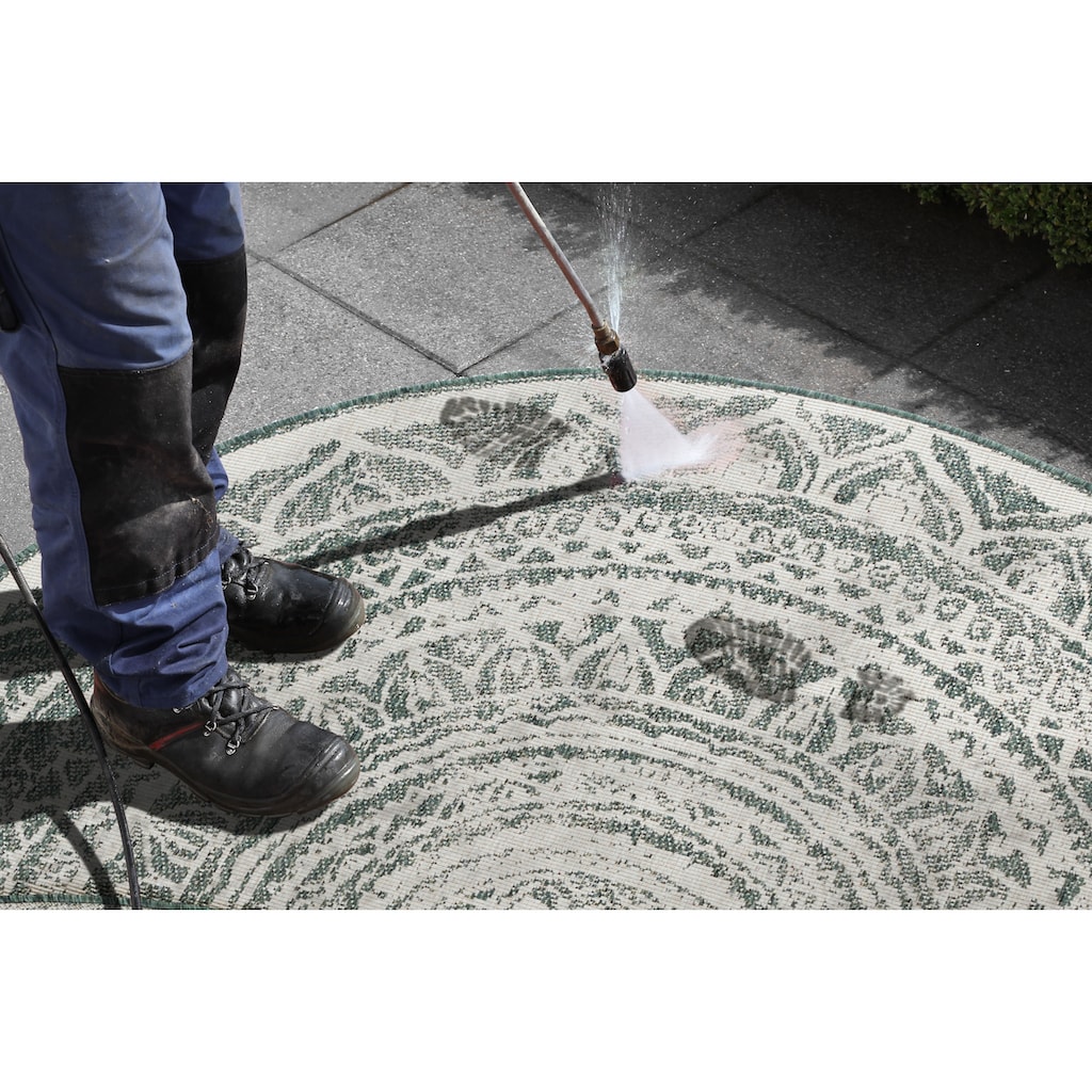 NORTHRUGS Teppich »Siruma«, rund, In- & Outdoor, Wendeteppich, Orientalisch, Teppich, Garten, Flur