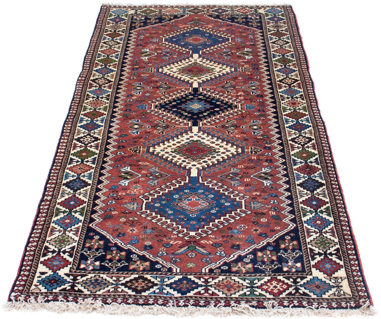 Image of morgenland Hochflor-Läufer »Yalameh Medaillon Blu scuro 203 x 83 cm«, rechteckig, 1 mm Höhe, Handgeknüpft bei Ackermann Versand Schweiz