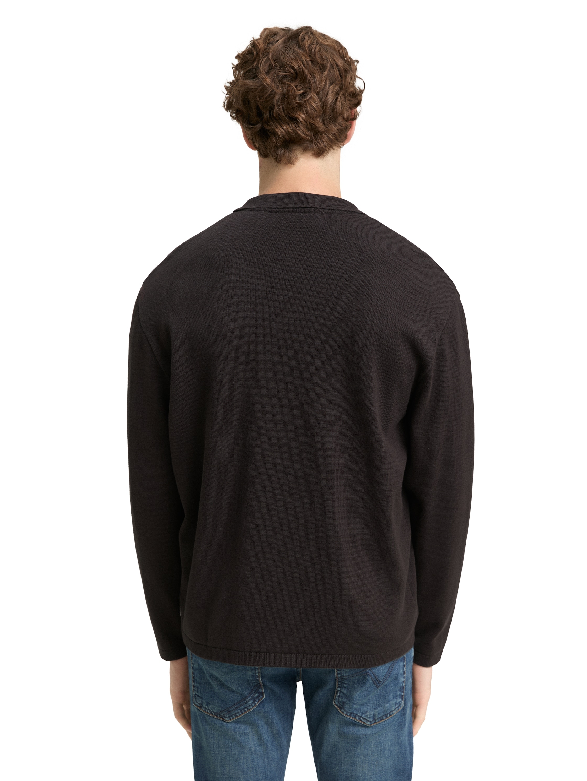 TOM TAILOR Denim Strickpullover, mit Reissverschluss