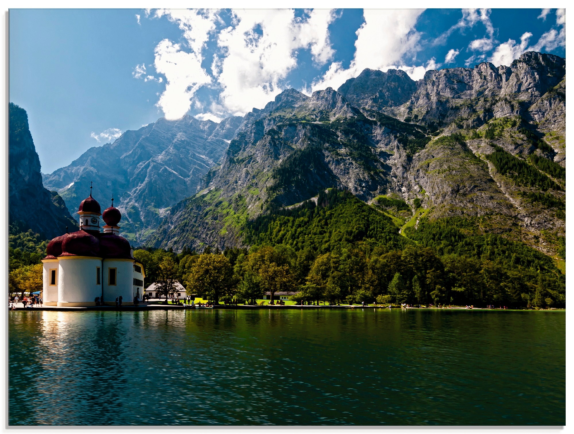 Image of Artland Glasbild "St. Bartholomä Königssee I" Berge 1 Stk. tlg. in verschiedenen Grössen