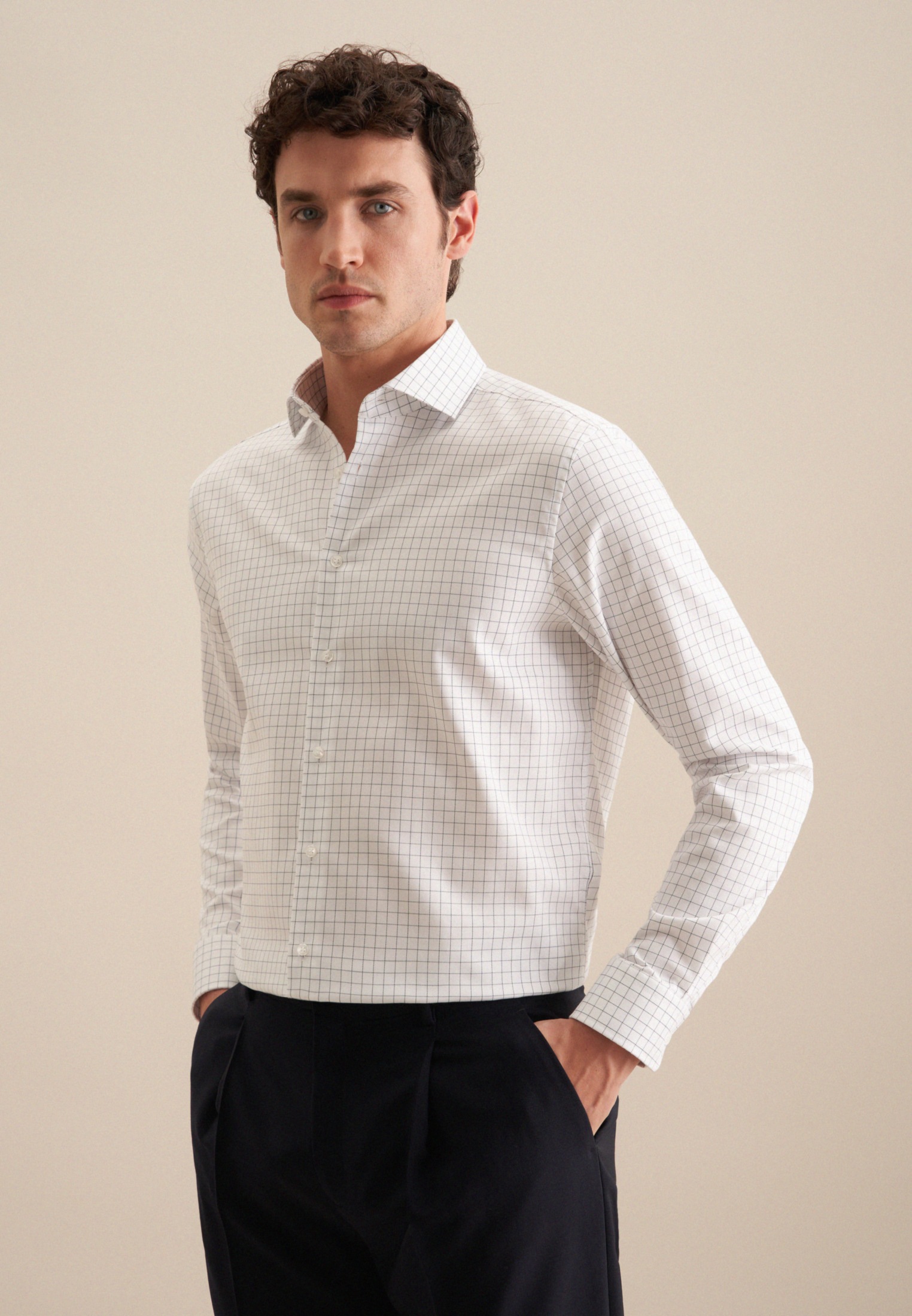 seidensticker Businesshemd »Regular« Regular Langarm Kentkragen Karo