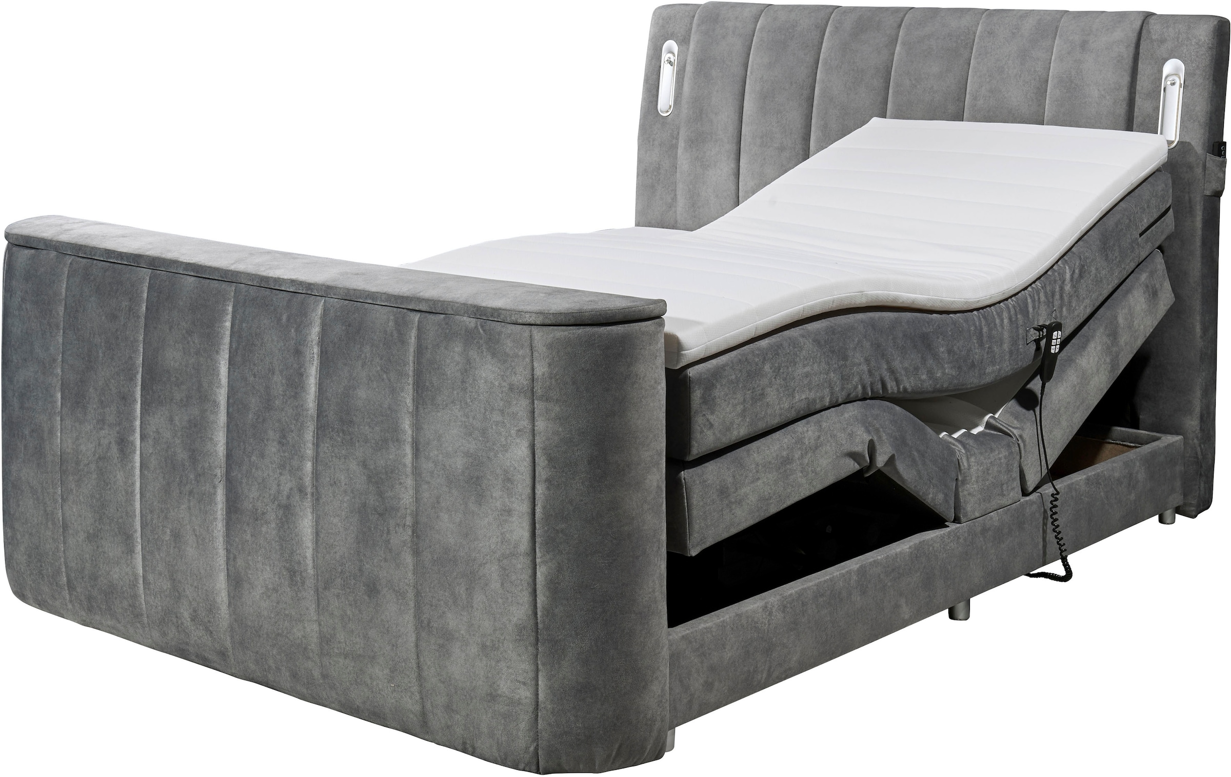 ED EXCITING DESIGN Lit boxspring »Dallas« 6 cuis tlg. inkl. Topper, LED-Beleuchtung, motorisierter TV Halterung und Motor