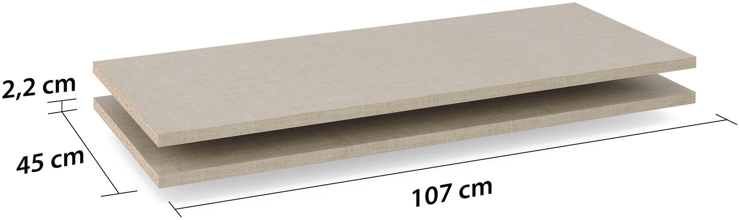 rauch Tablette de rangement »Zubehör für Rauch-Schwebetürenschränke BLUE« 2er-Set Breite 107 cm, Tiefe 45 cm