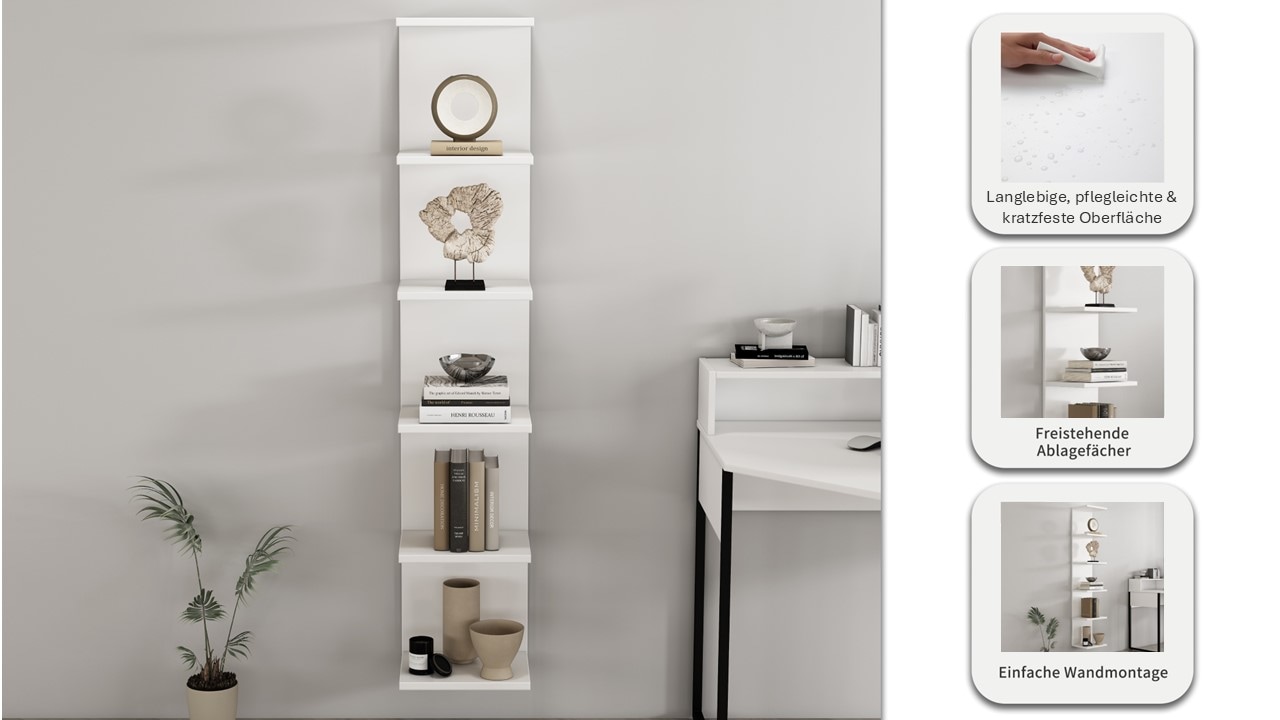 GOODproduct Wandregal »Moid« dekorativer Stauraum, Wandmontage