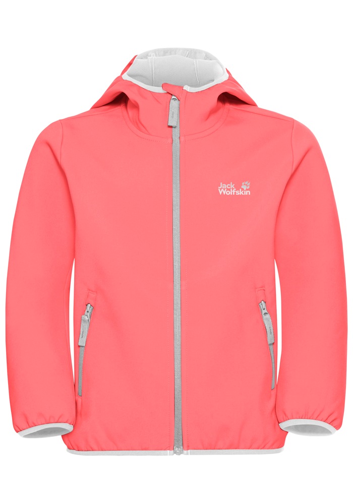 Jack Wolfskin Softshelljacke »FOURWINDS JACKET KIDS«, mit Kapuze, Winddicht, atmungsaktiv, Übergangsjacke