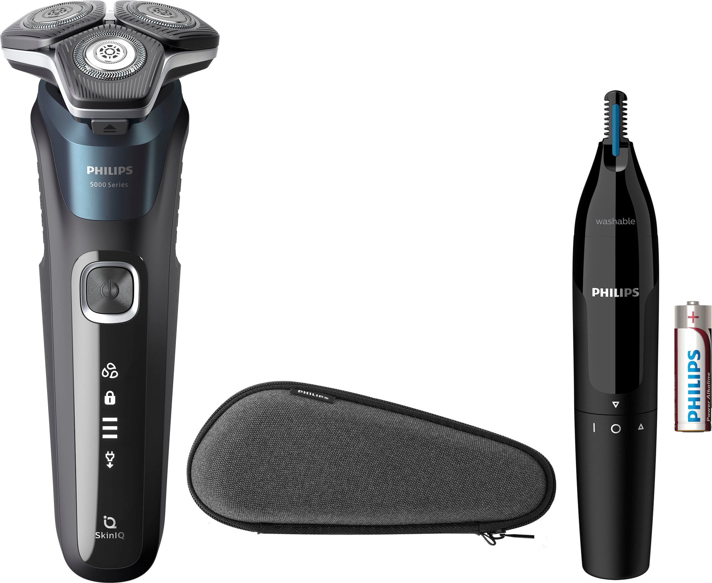 Philips Elektrorasierer »Shaver Series 5000 S5889/11«, ausklappbarer Präzisionstrimmer, Nasen- und Ohrenhaartrimmer, Etui, mit SkinIQ Technologie