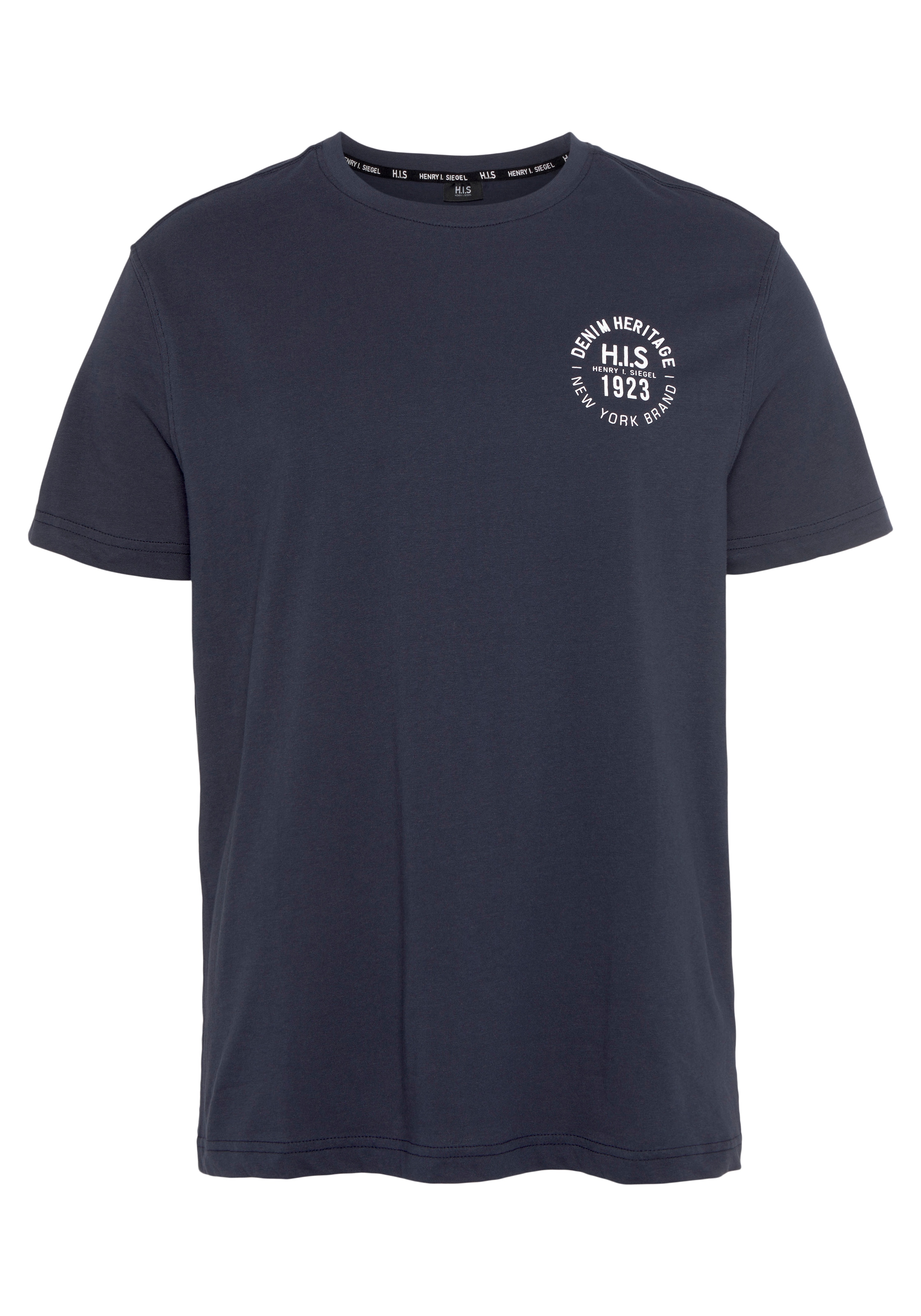 H.I.S T-Shirt Packung, 3er-Pack, 3 Stk. schmal geschnitten,  bedrucktes Design,  aus 100% Baumwolle