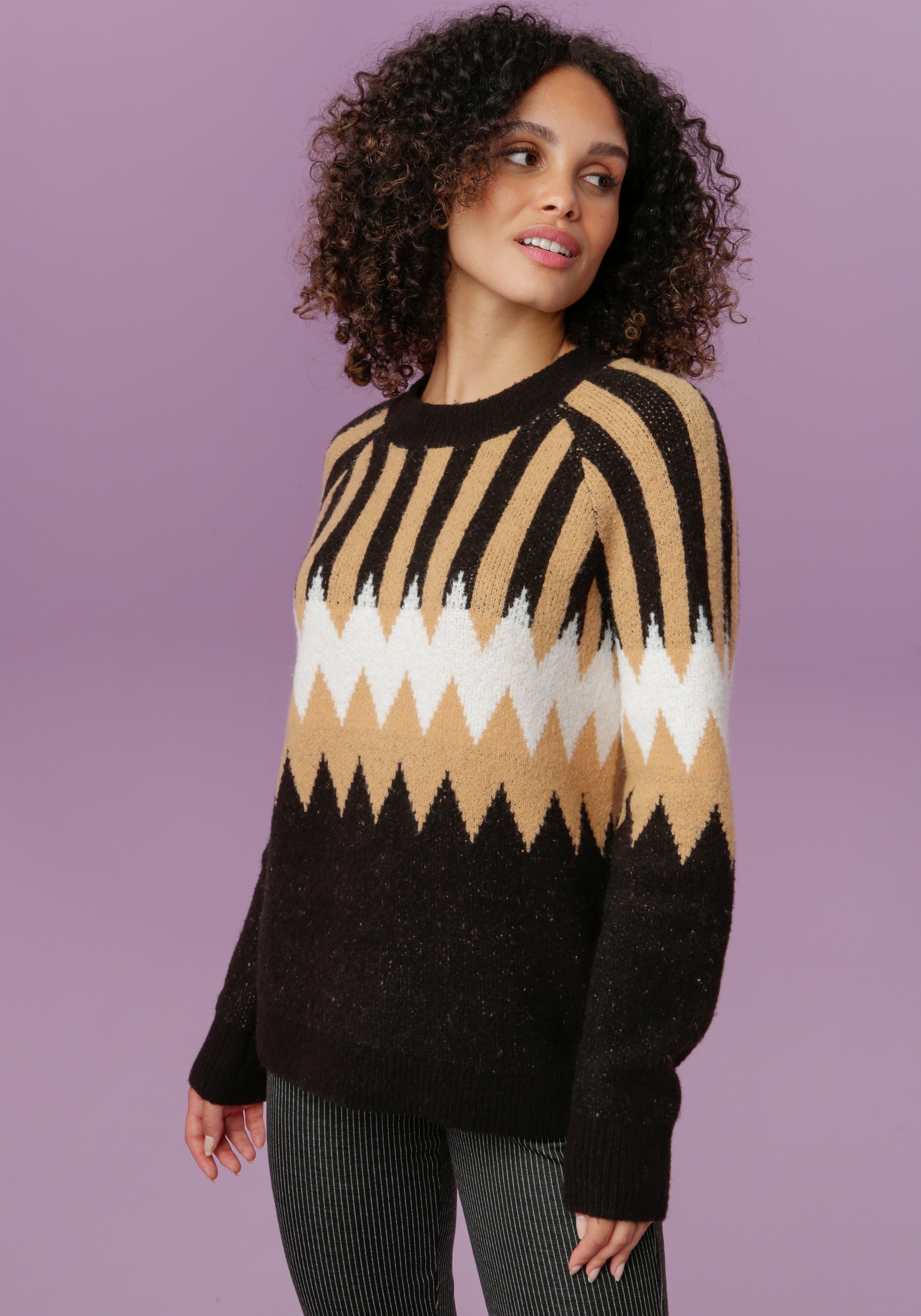 Image of Aniston SELECTED Strickpullover, mit Zickzack-Muster bei Ackermann Versand Schweiz