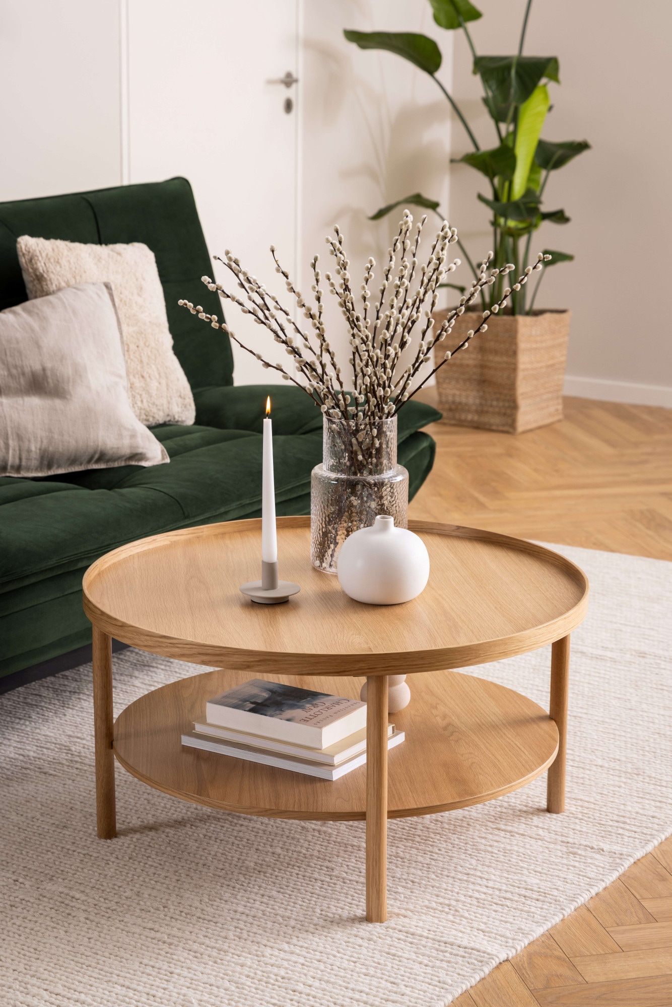 ACTONA GROUP »Banbury, Sofatisch, Wohnzimmertisch« 80x80x42 cm,  2 niveaux, placage chêne, forme ronde, FSC™