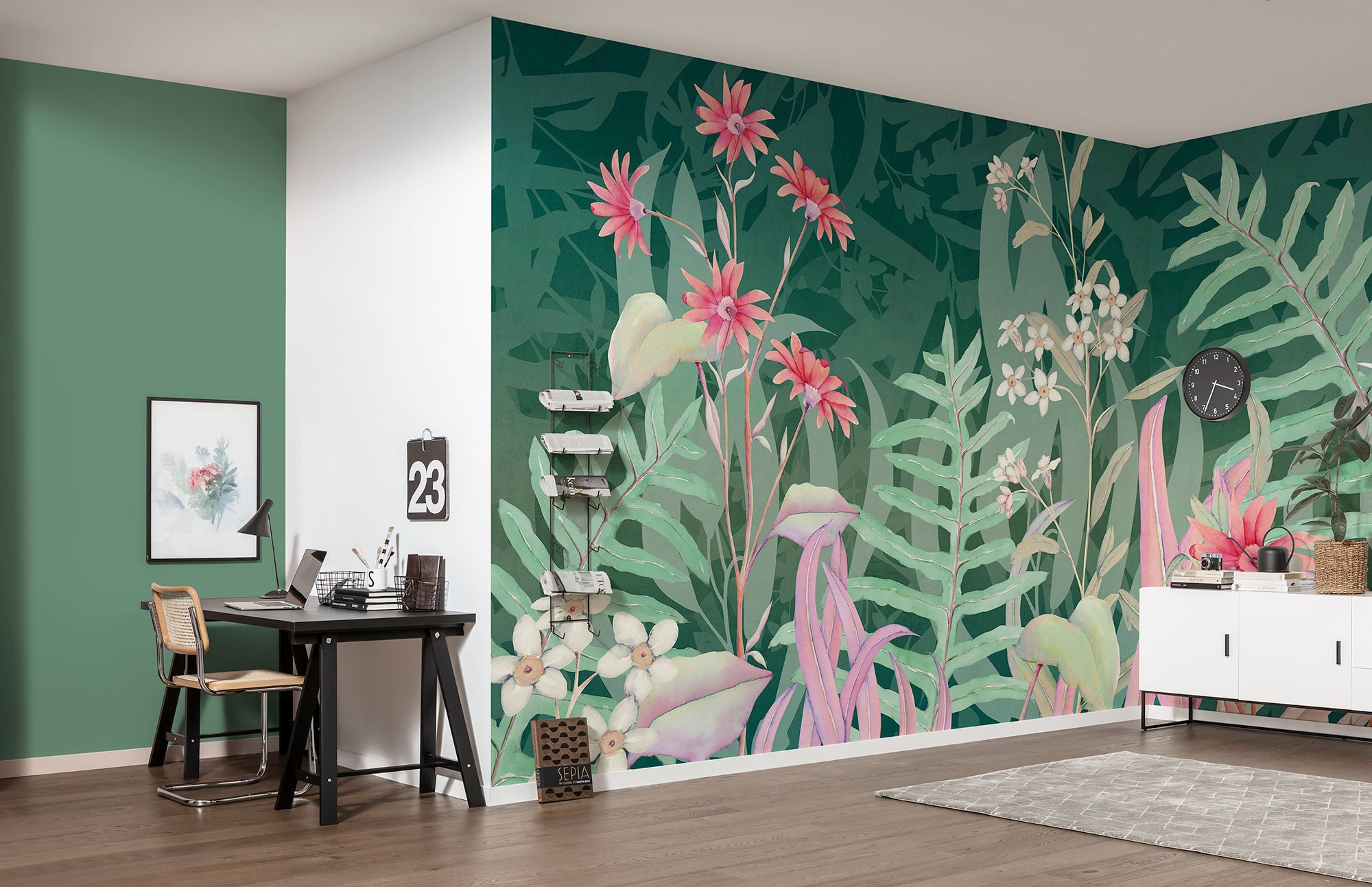 Image of Komar Fototapete "Komar Vlies Fototapete - The Flower Duet - Grösse 400 x 250 cm" bedruckt glatt