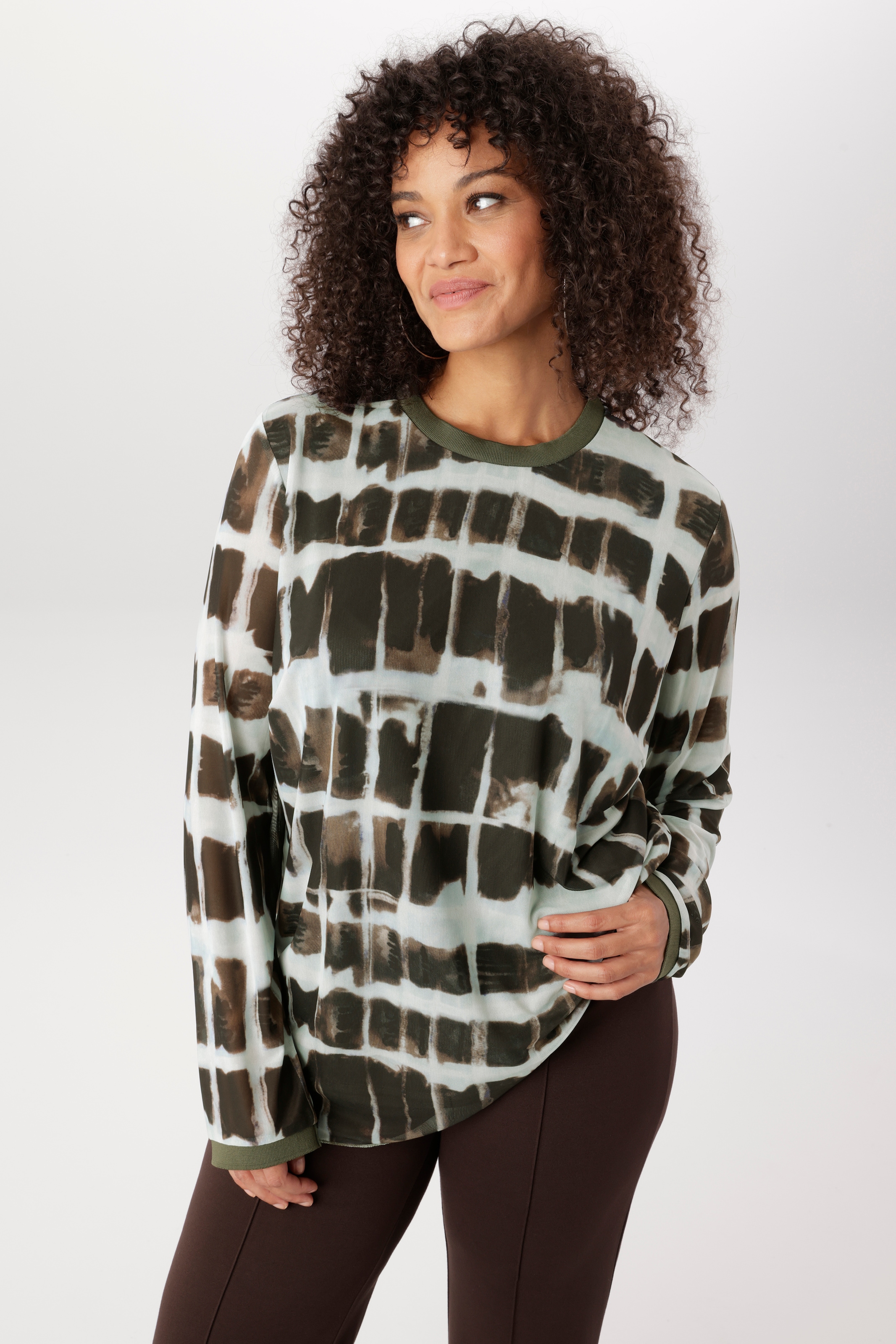 Image of Aniston PLUS Langarmshirt aus sanft fallender Meshqualität - NEUE KOLLEKTION