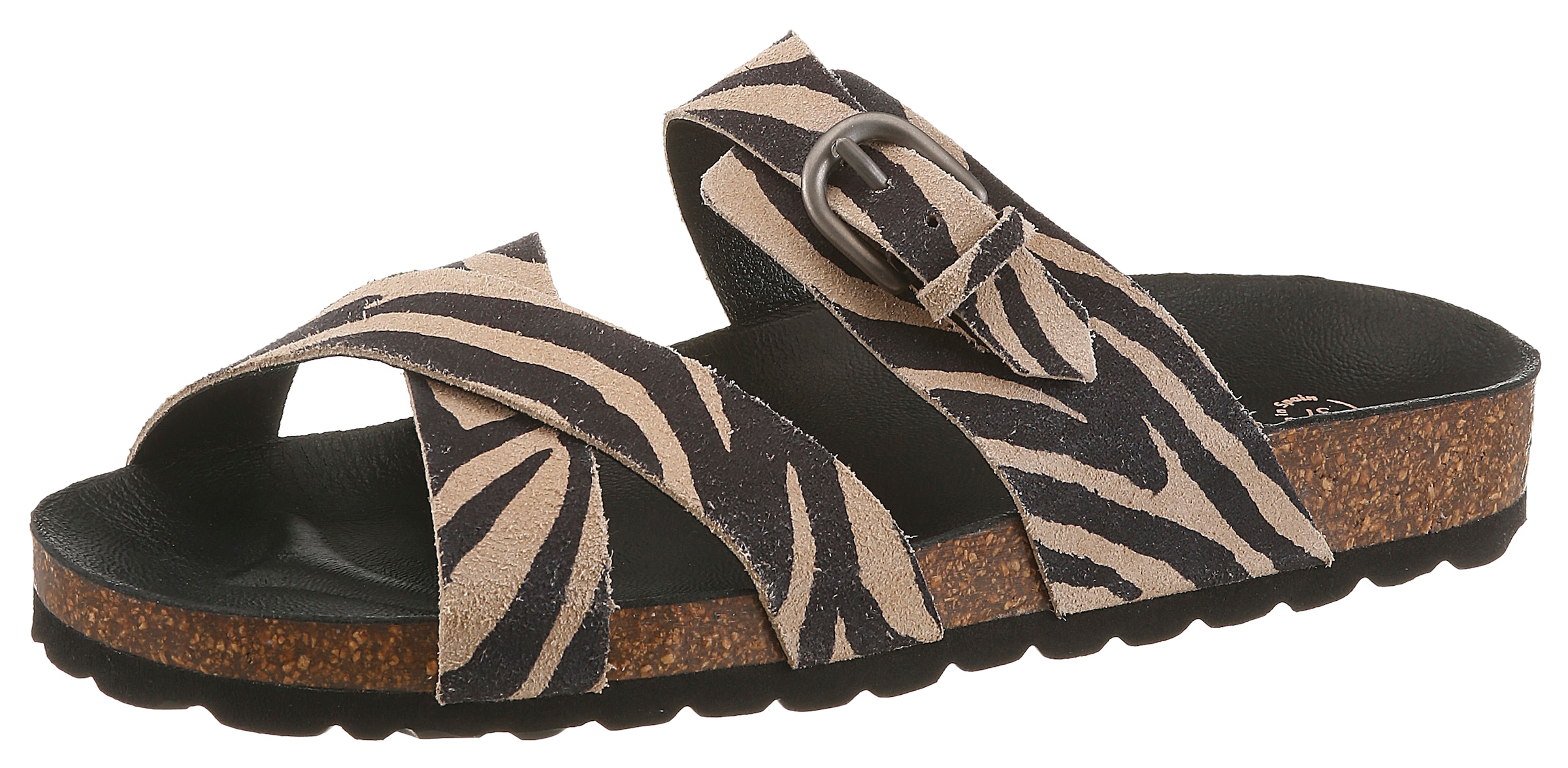 Image of VERBENAS Pantolette "RUBI ZEBRA" Sommerschuh, Strandschuh, Hausschuh mit verstellbarer Schnalle