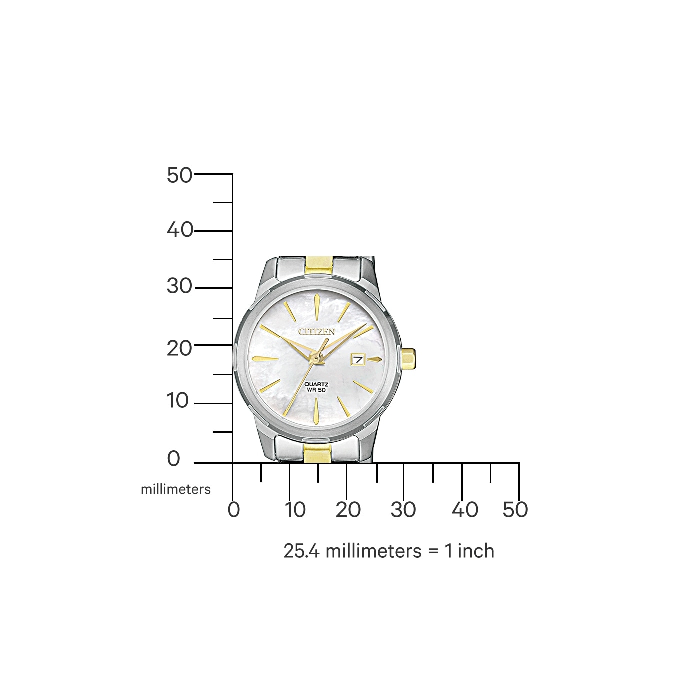Citizen Montre à quartz Armbanduhr, Damenuhr, Edelstahlarmband, Datum