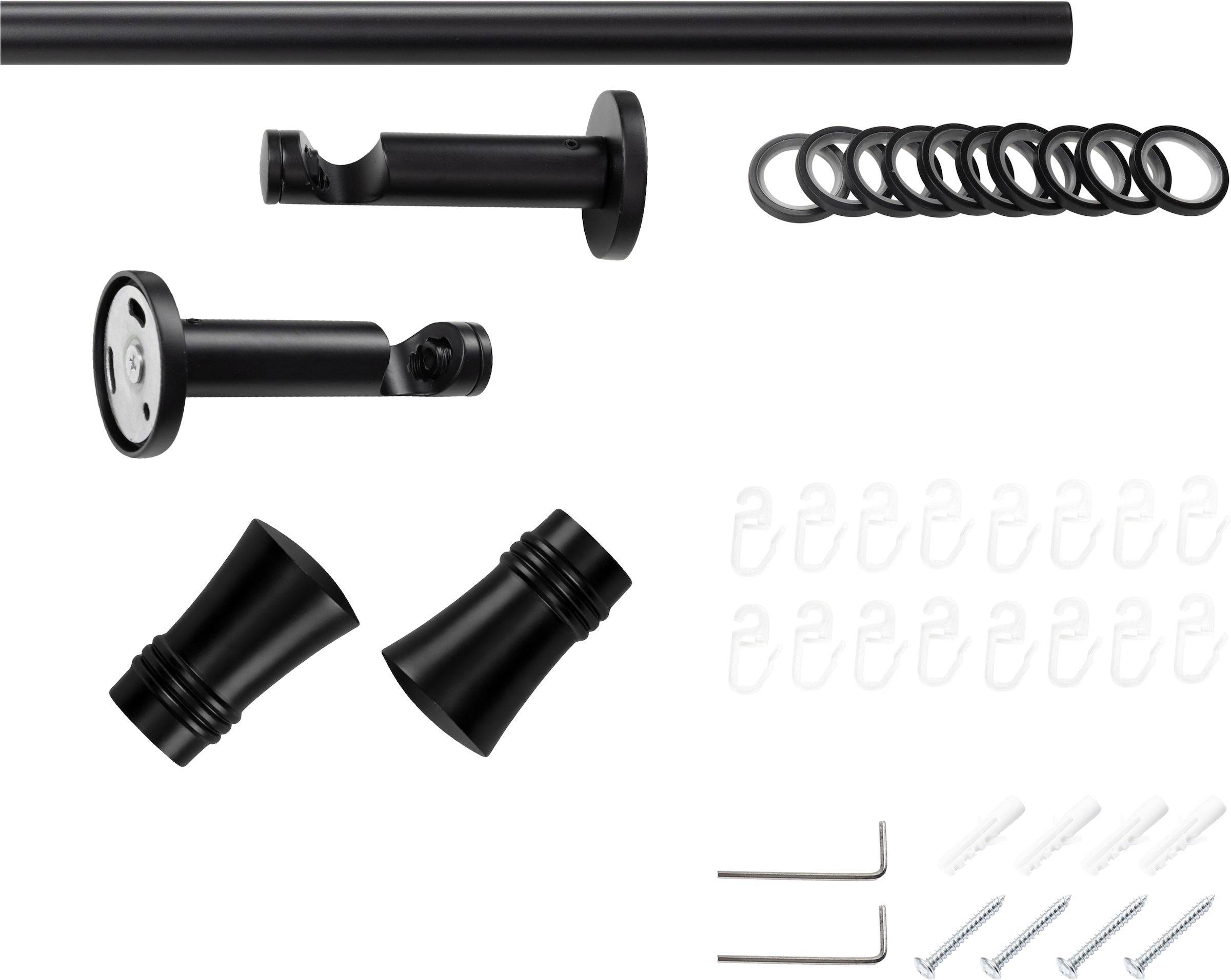 SN DECO GROUP Gardinenstange »Gardinenstange Lyon Ø 19 mm, 1-läufig, Fixmass, verschraubt« Ø 19 mm Fixmass;kürzbar