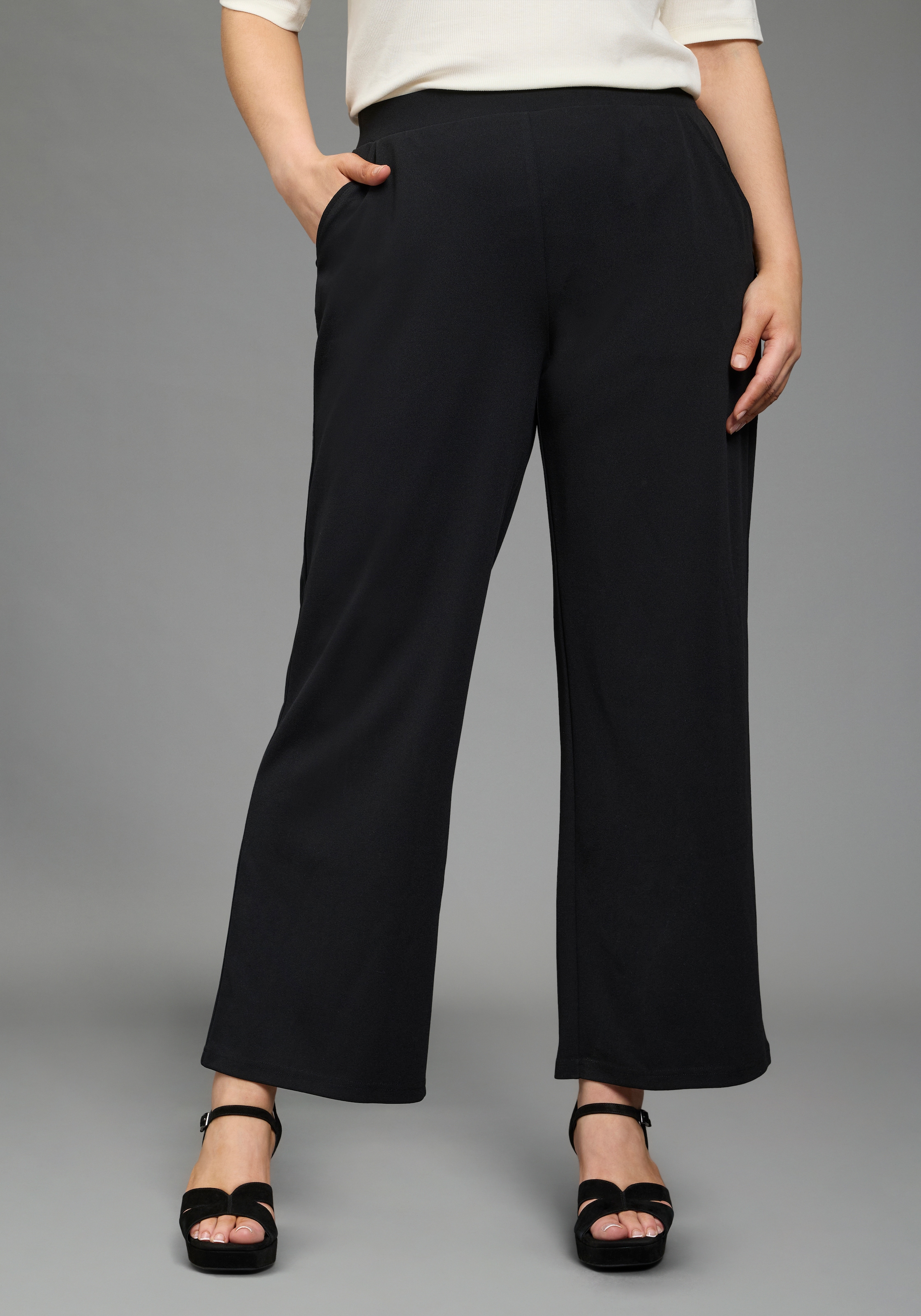 Image of Laura Scott CURVE Schlupfhose "Grosse Grössen" unifarbenes Design, für Business- und Casualmode