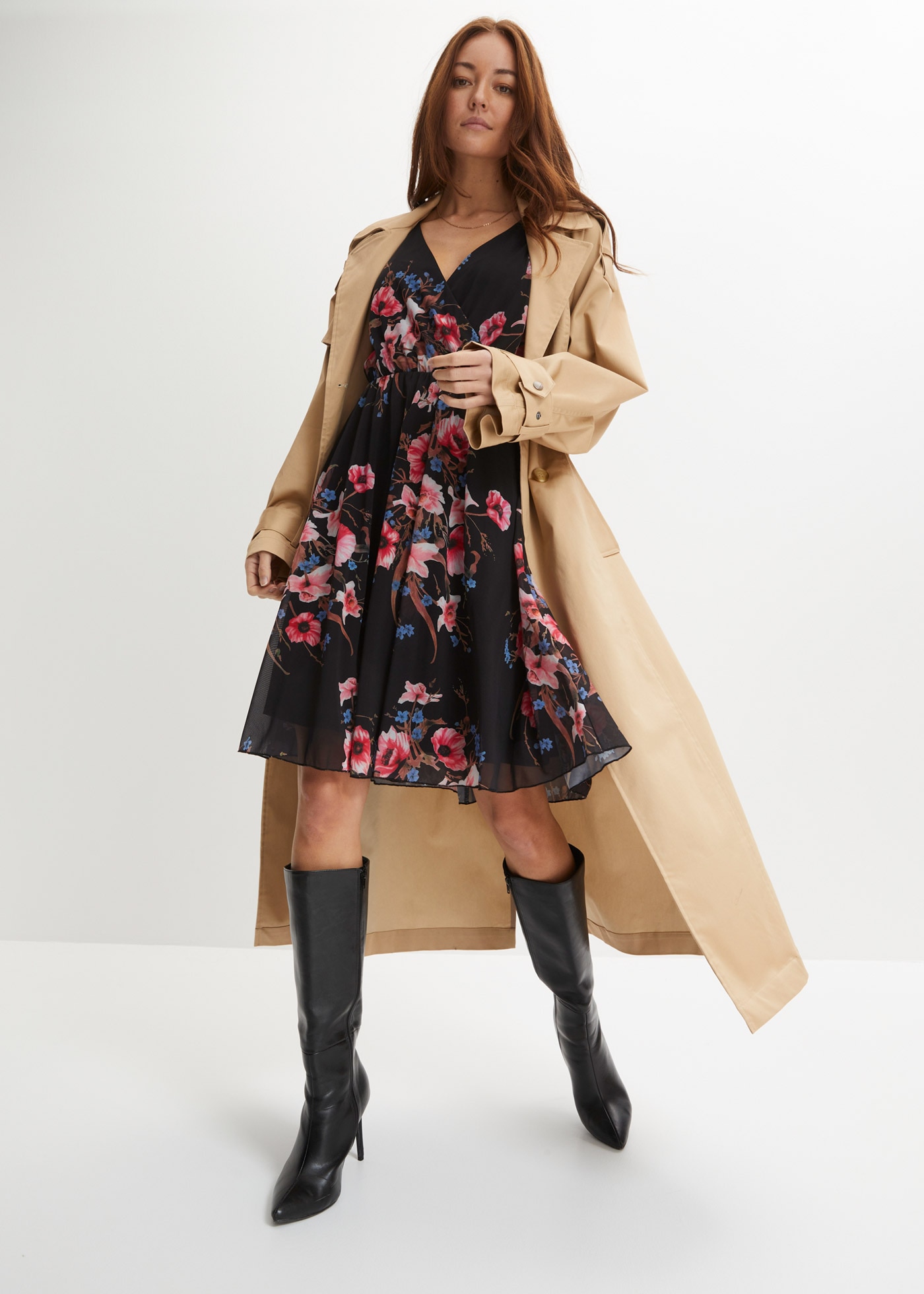 bonprix Mini-robe für den Alltag, aus Polyester und Elasthan, ausgestellte Passform