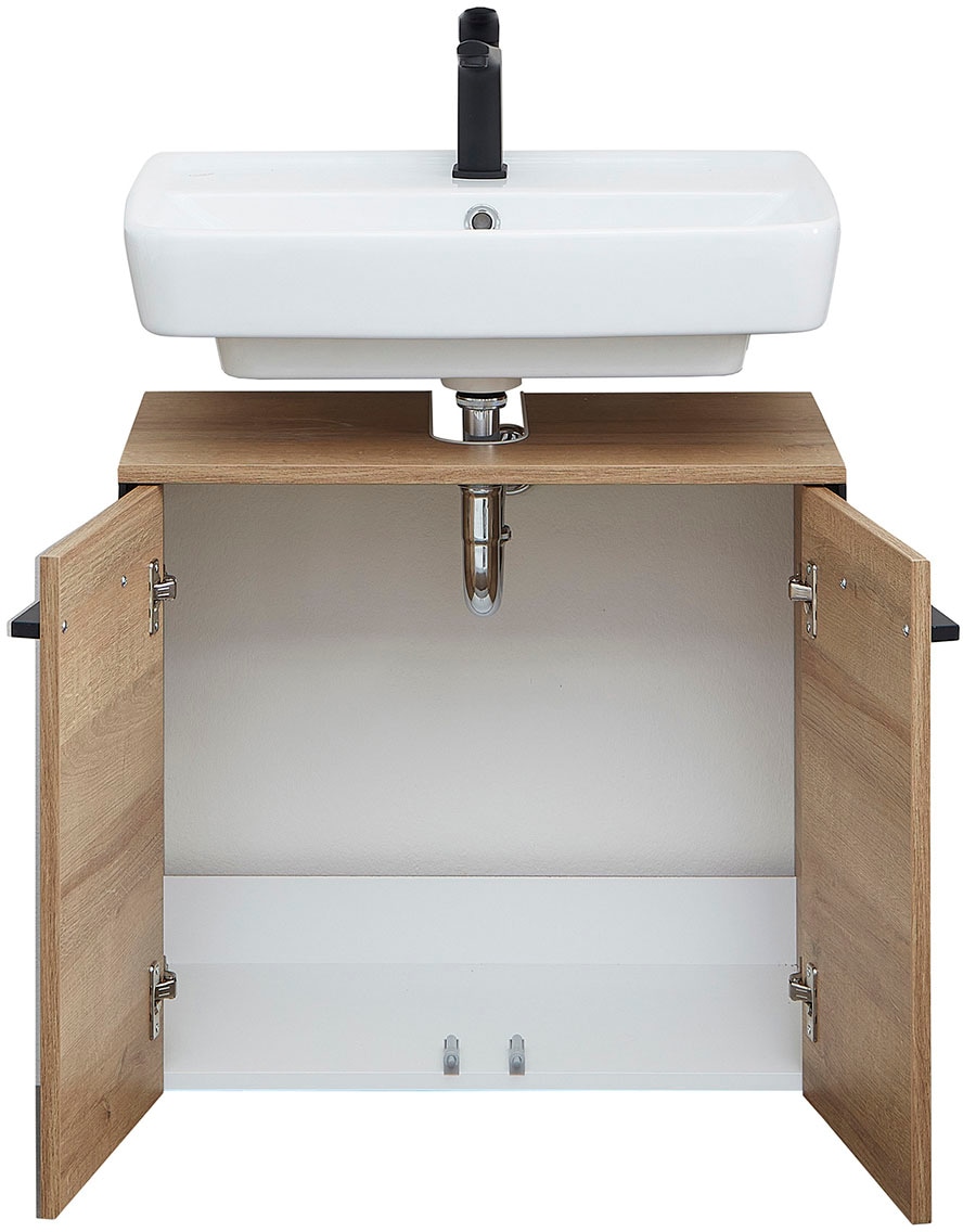Saphir Ensemble de meubles de salle de bain »Quickset 395 3-teilig, Waschbeckenunterschrank mit LED-Spiegelschrank« 4 cuis tlg.