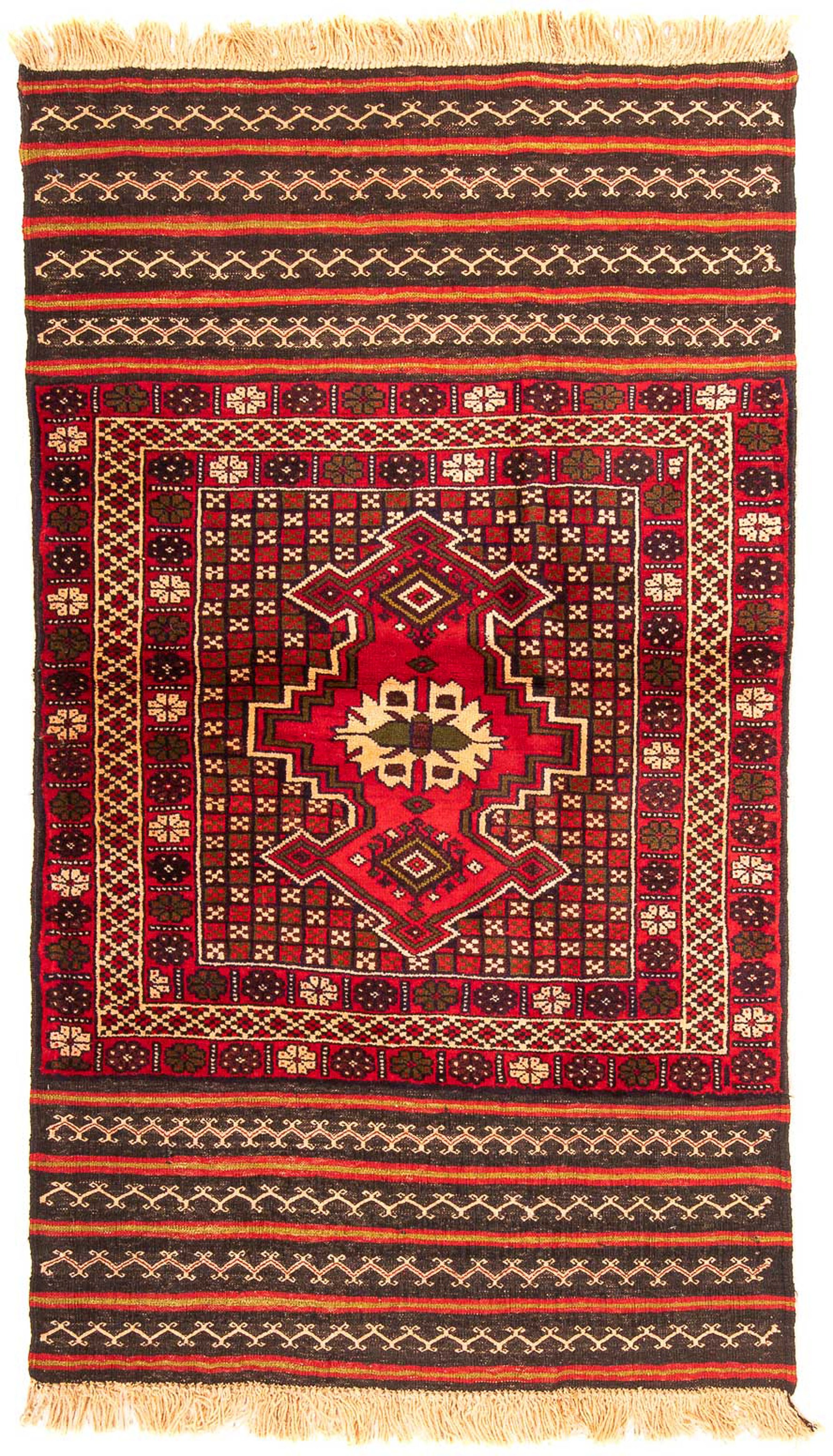 morgenland Wollteppich »Kelim - Oriental - 155 x 87 cm - rot«, rechteckig, Wohnzimmer, Einzelstück