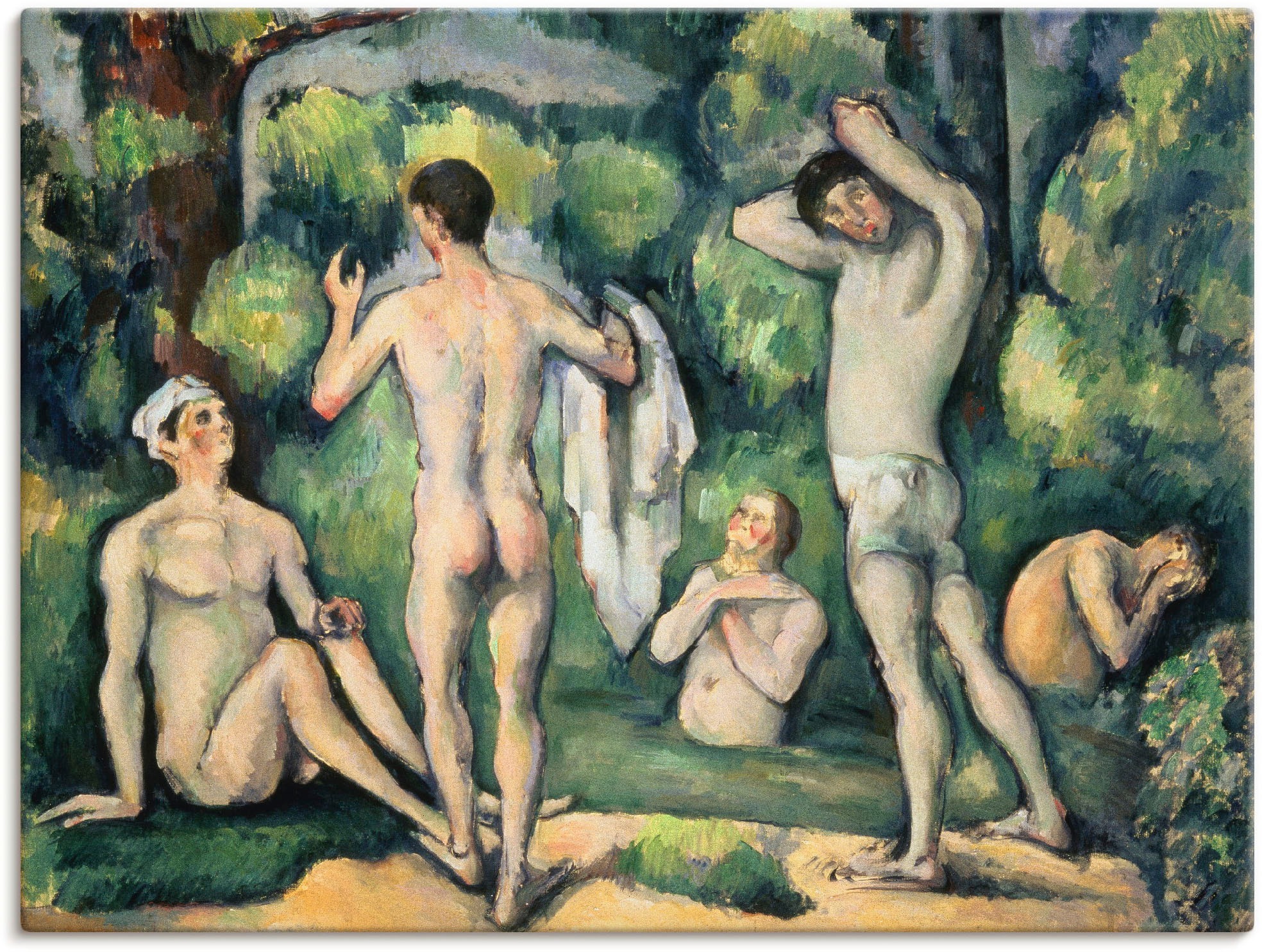 Image of Artland Wandbild »Fünf Badende. Um 1880-82«, Gruppen & Familien, (1 St.), in vielen Grössen & Produktarten -Leinwandbild, Poster, Wandaufkleber / Wandtattoo auch für Badezimmer geeignet bei Ackermann Versand Schweiz
