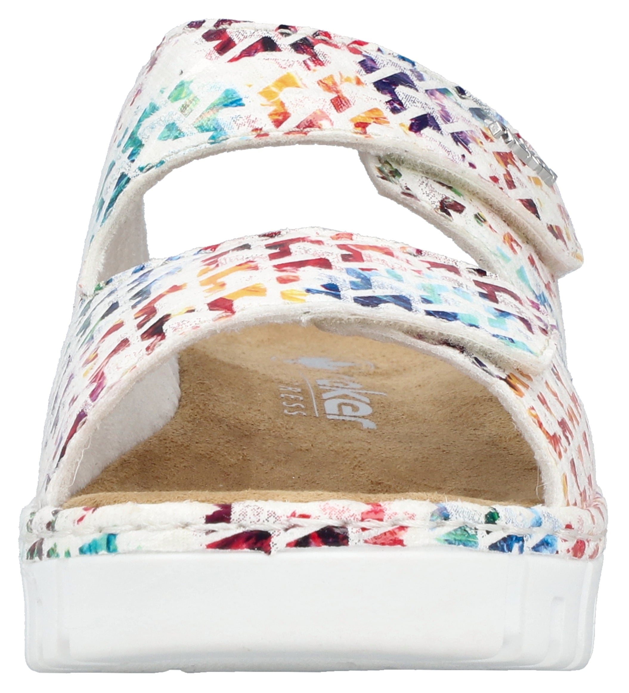 Rieker Pantolette  Sommerschuh, Schlappen, Hausschuh mit modischer Plateausohle