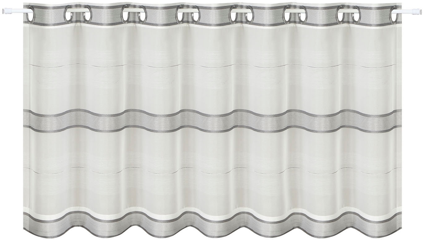 Image of Gerster Scheibengardine "Ubbe" Ösen 1 Stk. tlg. HxB: 50x140, mit modernem Streifen Design