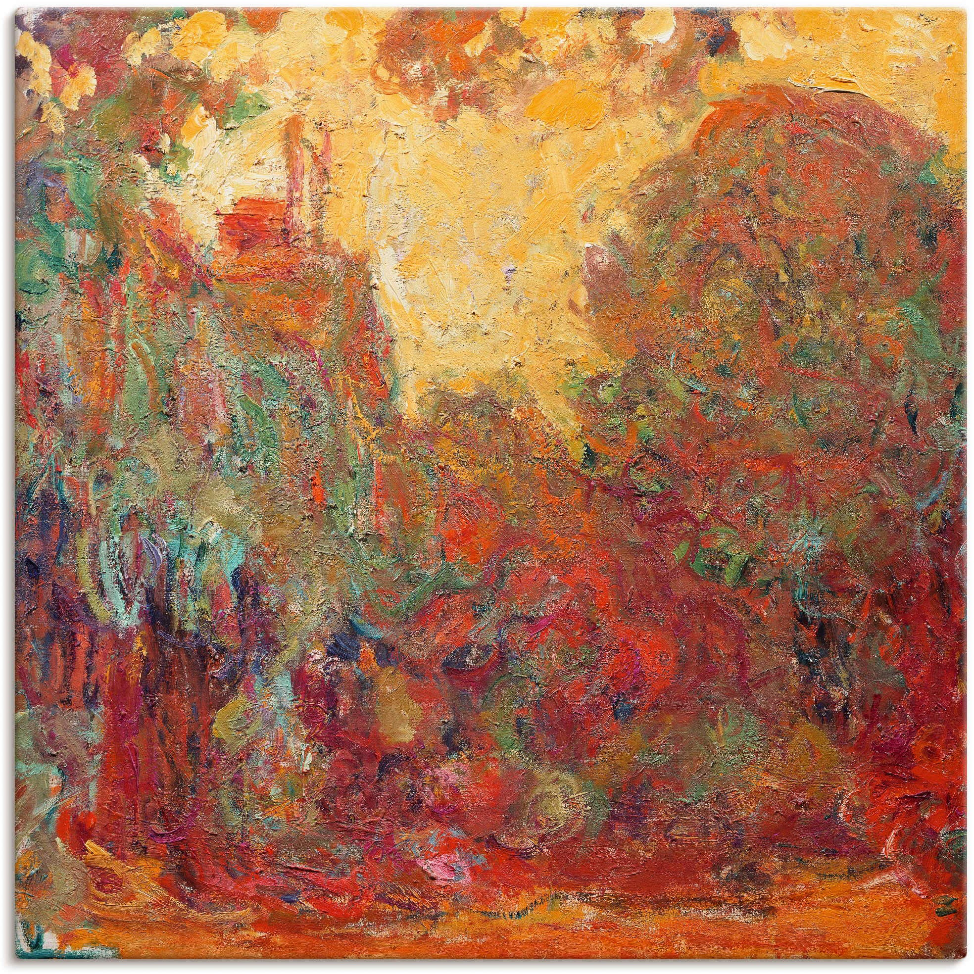 Image of Artland Wandbild »Das Haus in Giverny Komposition in rot«, Gegenstandslos, (1 St.), in vielen Grössen & Produktarten -Leinwandbild, Poster, Wandaufkleber / Wandtattoo auch für Badezimmer geeignet bei Ackermann Versand Schweiz