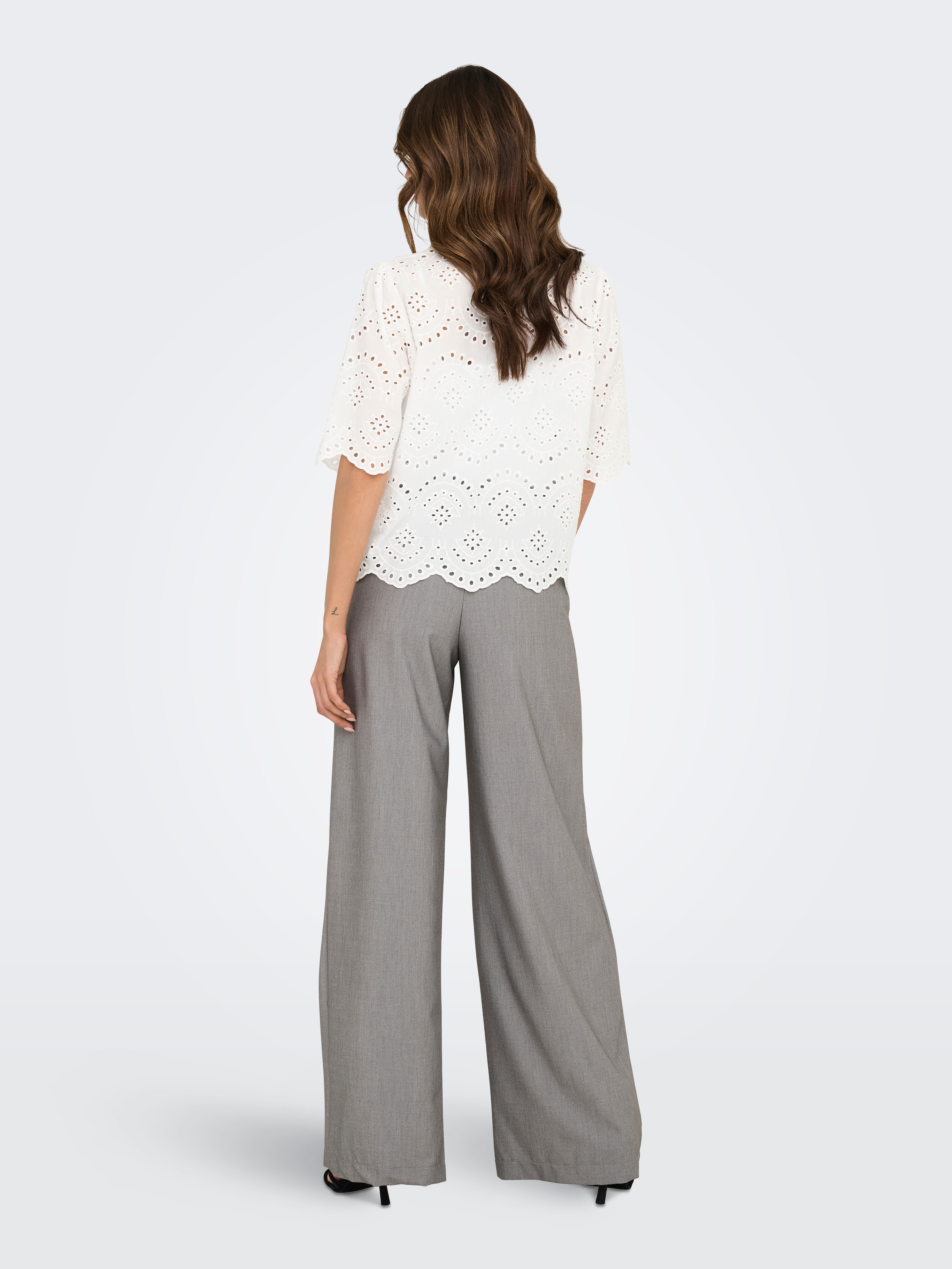 ONLY Blouse en dentelle »ONLVALAIS S/S SHIRT WVN NOOS« Baumwolle, loose fit