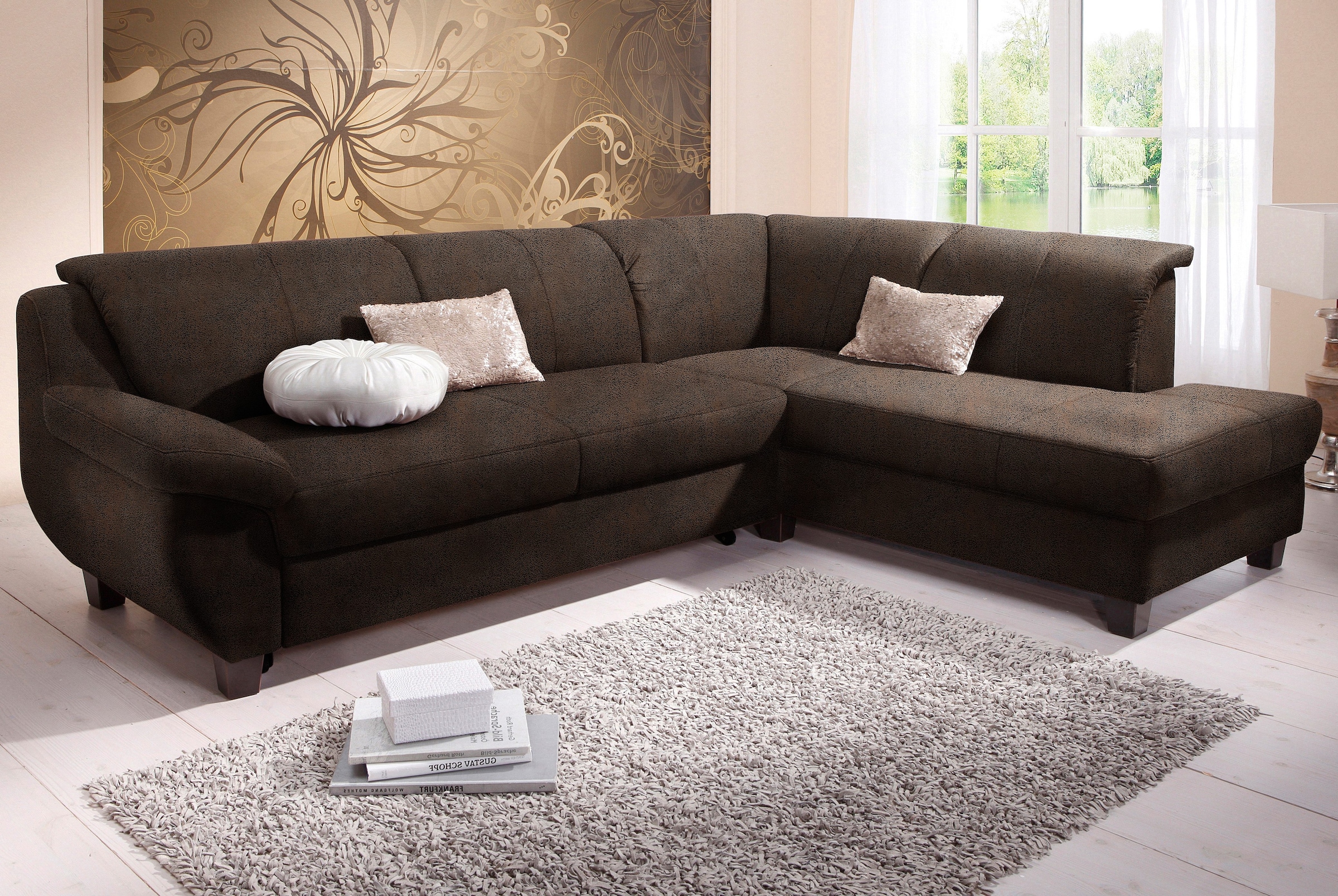 Image of Home affaire Ecksofa "Yesterday zeitlos und elegant, bequeme Armlehnen, L-Form" wahlweise mit Bettfunktion, auch in Cord