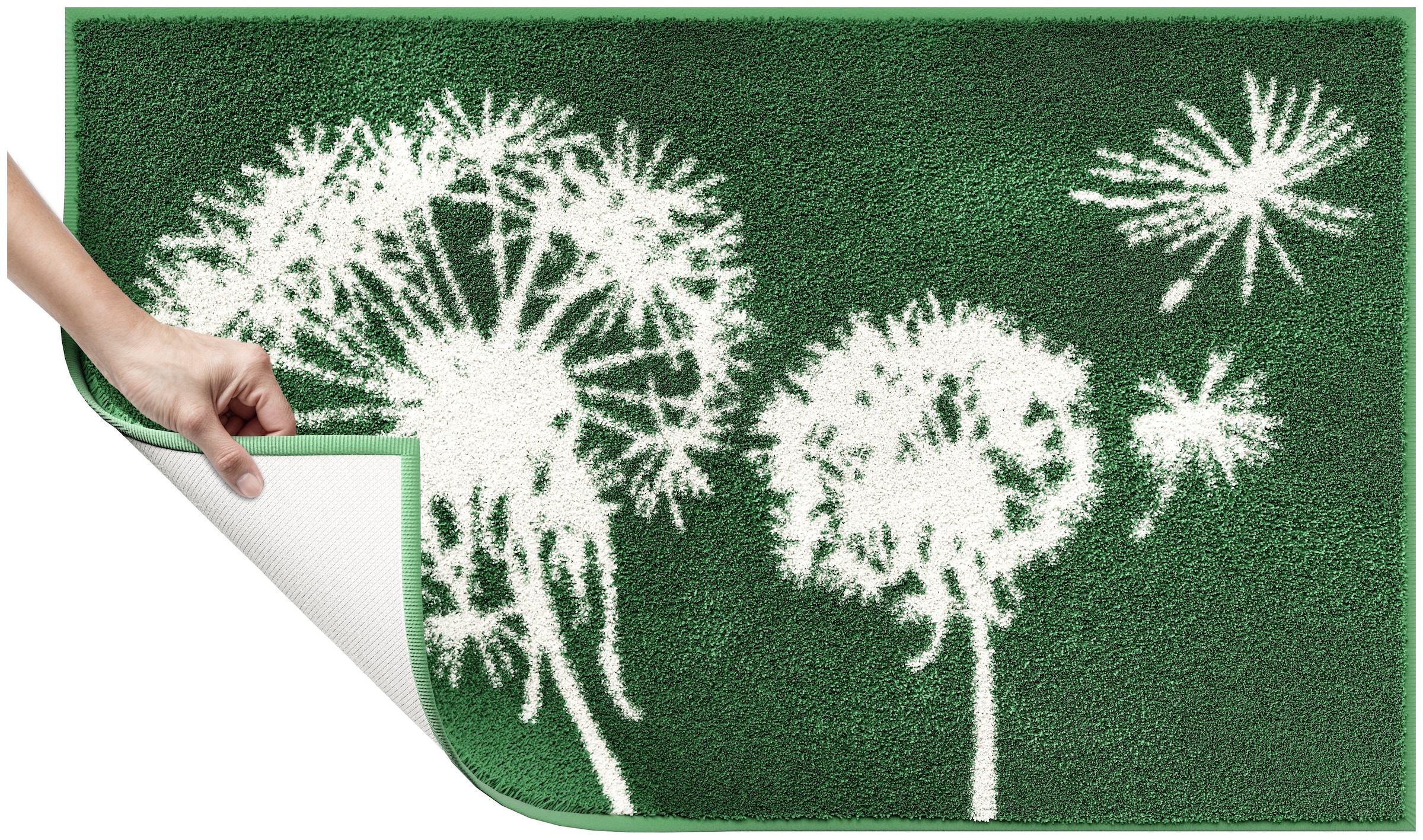 Grund Badematte »Pusteblume, Badvorleger, Badezimmer Teppich, sehr weich«, rutschhemmend beschichtet, schnell trocknend-fussbodenheizungsgeeignet, weiche Haptik, auch als 2-teiliges Set erhältlich, Made in Europe