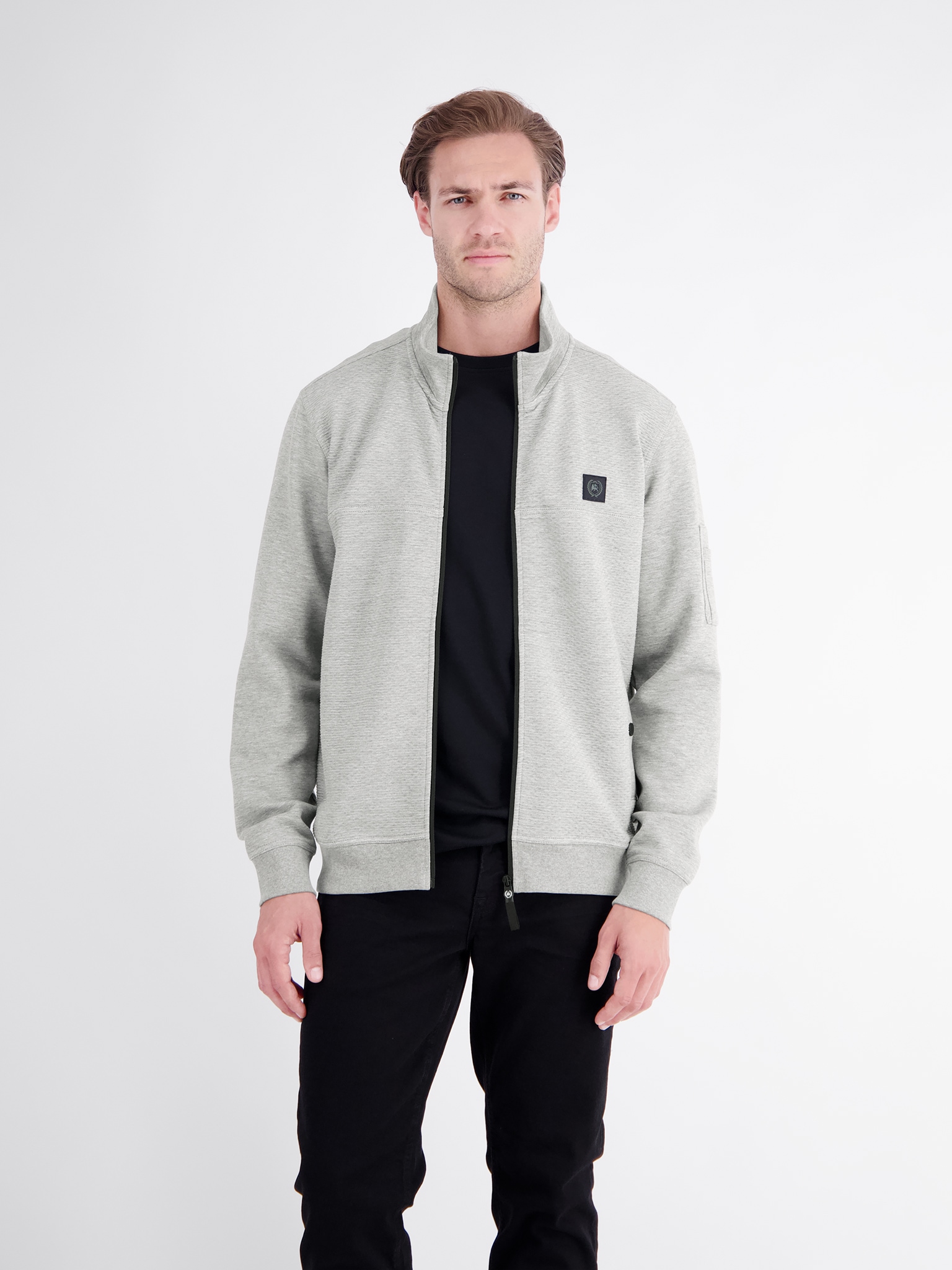 Image of LERROS Sweatjacke mit Stehkragen und Reissverschluss