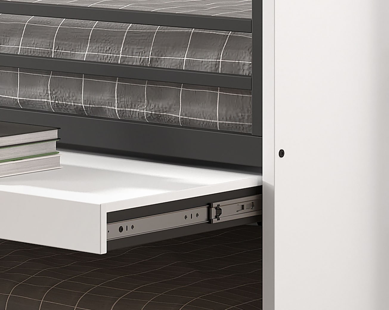 Vipack Etagenbett »praktisches Etagenbett mit viel Funktion, 2 Dekore zur Wahl« B/H/T ca. 219x114x98cm, Metall Leiter und Absturzschutz in schwarz,  für kleine Räume, 2 Liegefl., Bettschublade, inkl. Schreibtisch