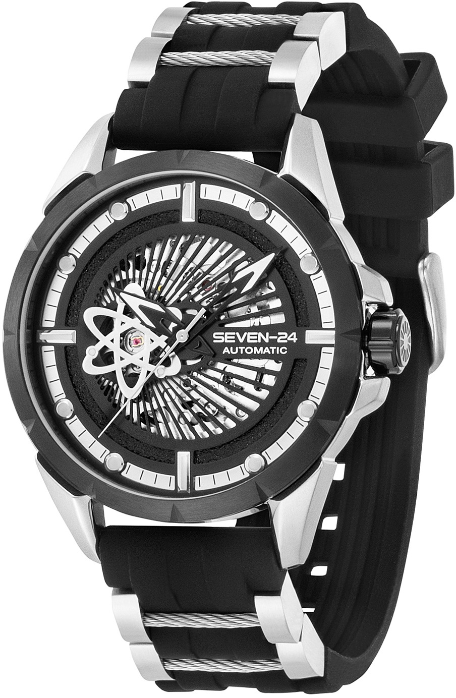 Image of SEVEN-24 Automatikuhr »Seven-24 Atom Steel Rubber, SV1259JSTB-06« bei Ackermann Versand Schweiz