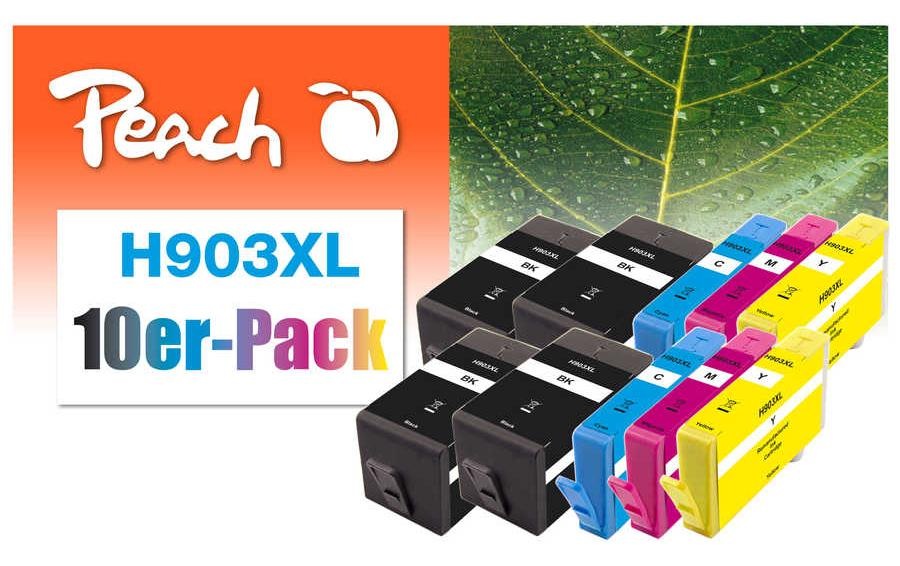 Tintenpatrone »Peach HP No 903XL 4x BK, 2x C, M, Y«, (10 St.)