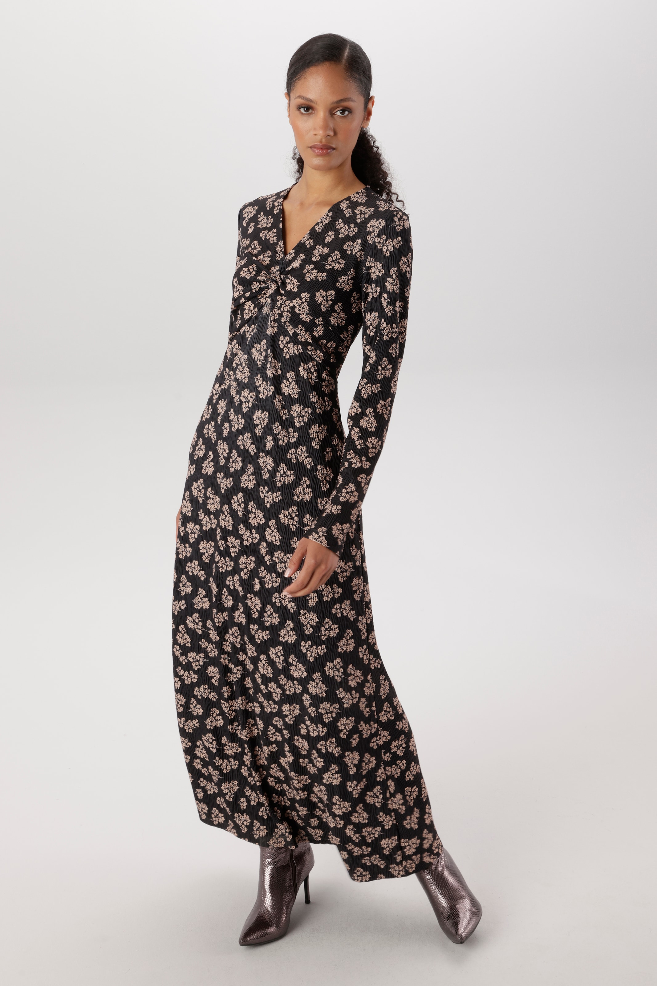 Image of Aniston SELECTED Jerseykleid plissierter Jerseyware und geknotete Wickeloptik - NEUE KOLLEKTION