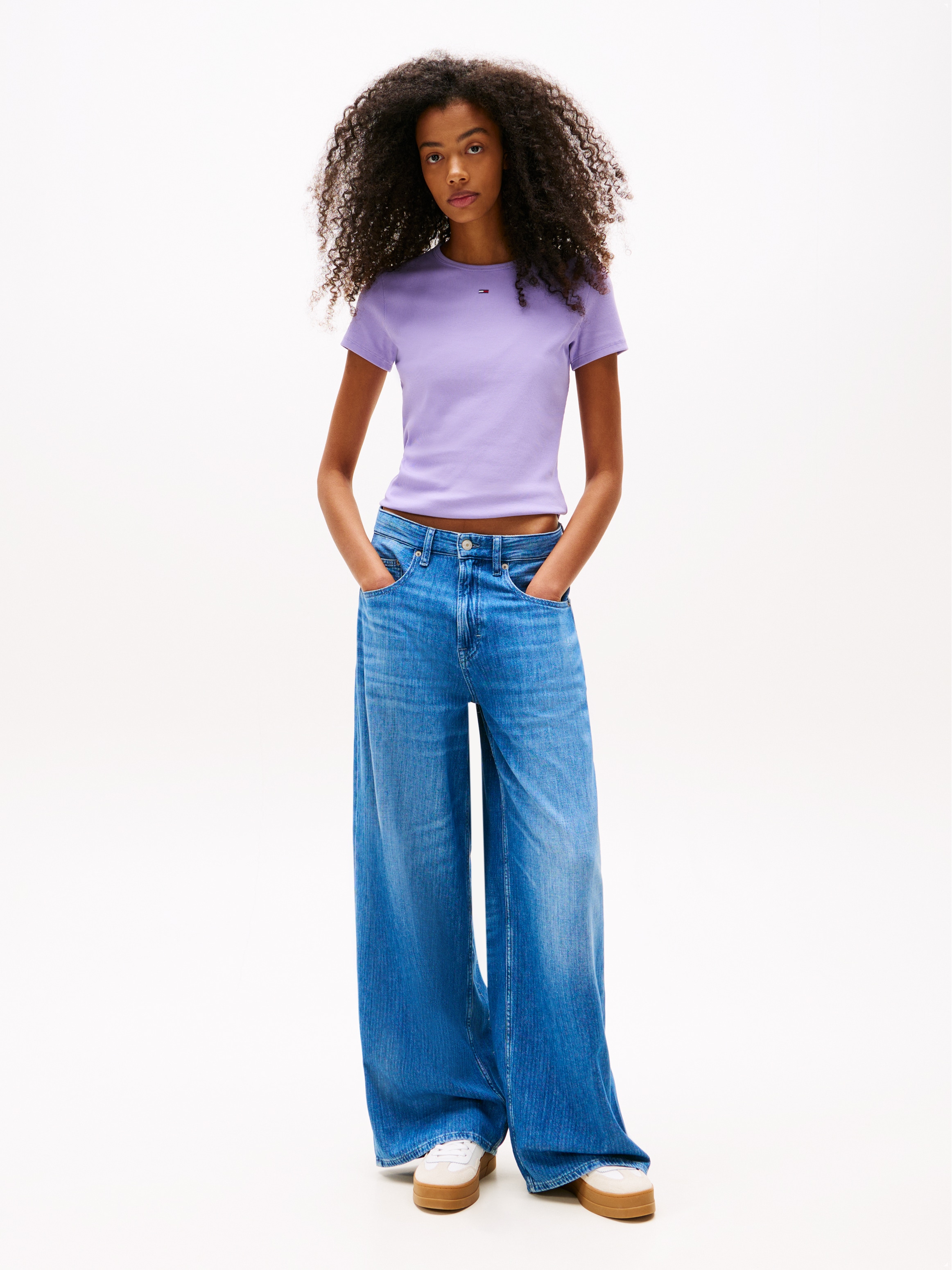Tommy Jeans T-Shirt »TJW SLIM ESSENTIAL RIB SS«, mit gerippter Struktur
