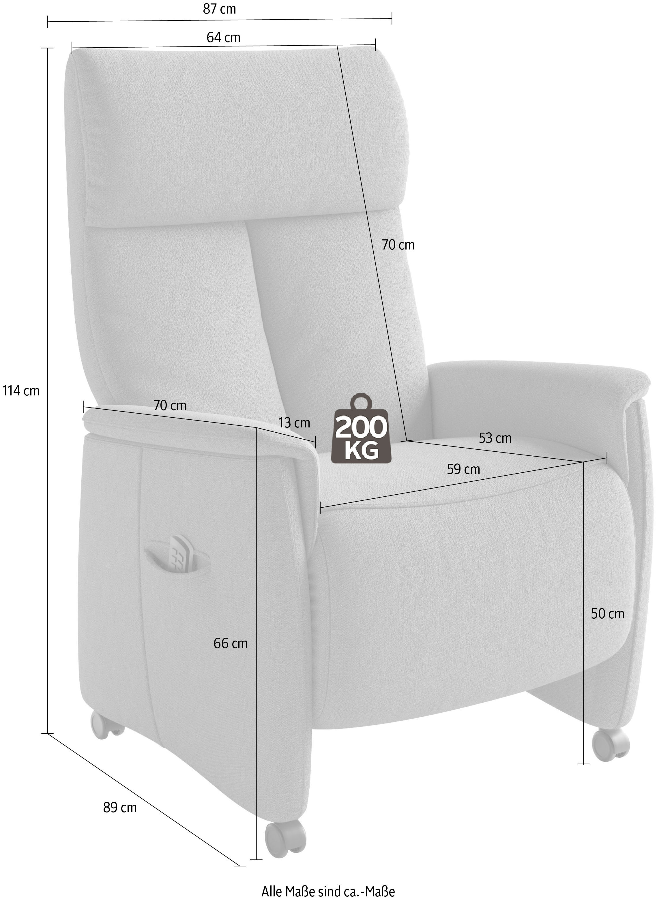 sit&more Fauteuil TV »Cremona Comfort Plus« bis 200 Kg belastbar, mit Herz-Waage Funktion