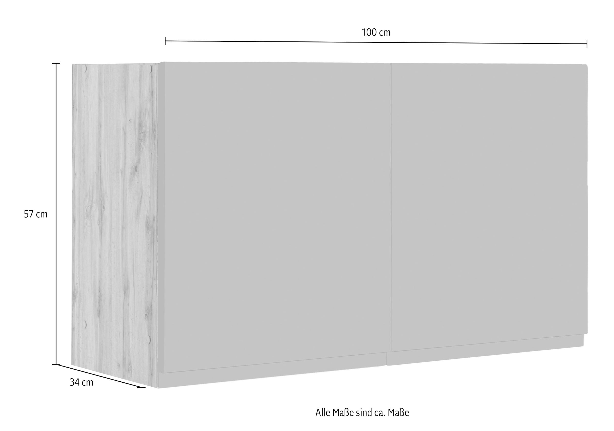 KOCHSTATION Armoire suspendue »KS-Virginia,neu in verbesserter Ausführung« Rangement, Softclose,  largeur 100 cm, 2 portes, charnières amorties