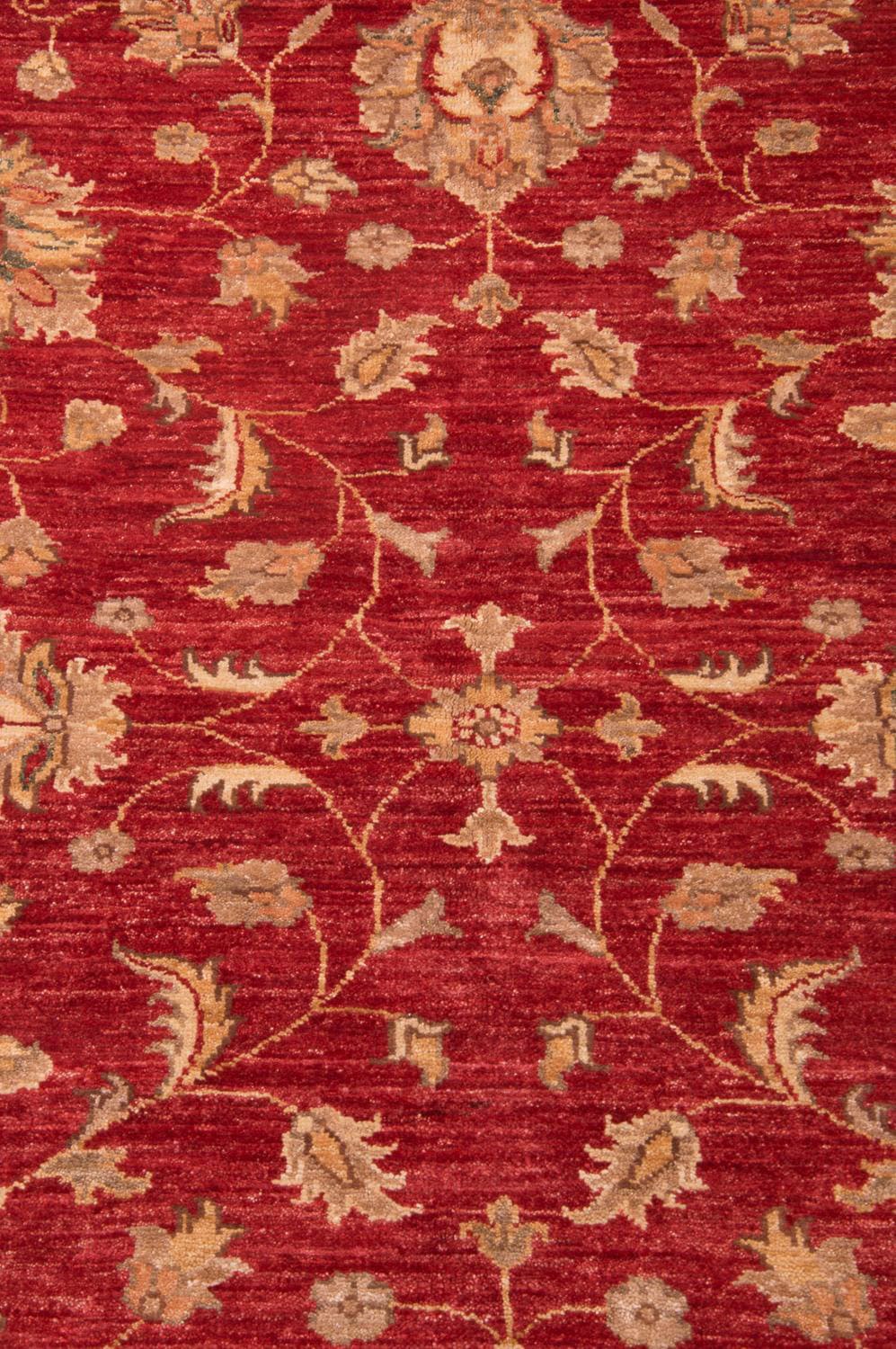 morgenland Wollteppich »Ziegler Teppich handgeknüpft rot«, rechteckig