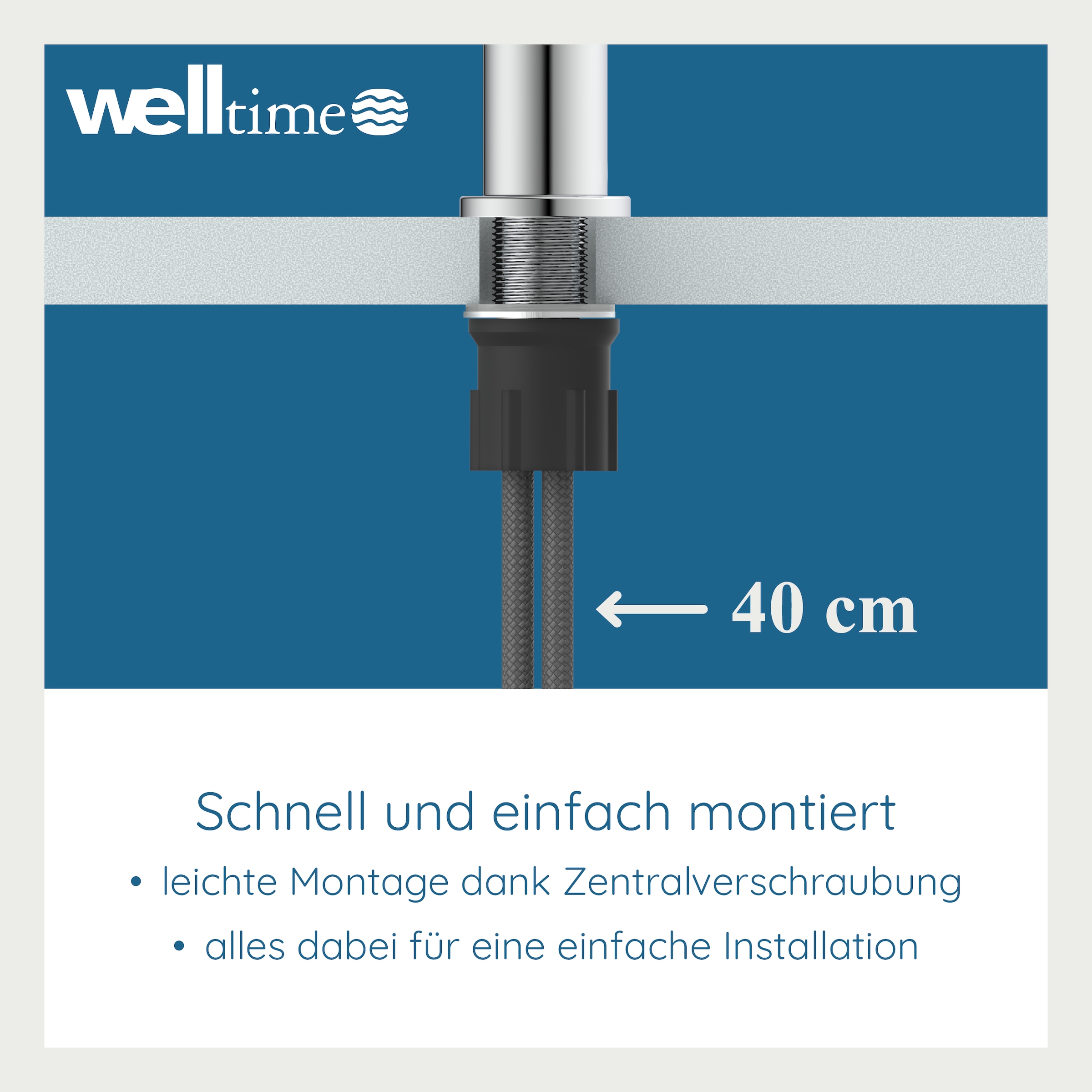 welltime Robinet de lavabo »Toscana« consommation d'eau réduite grâce à la fonction Eco-Click