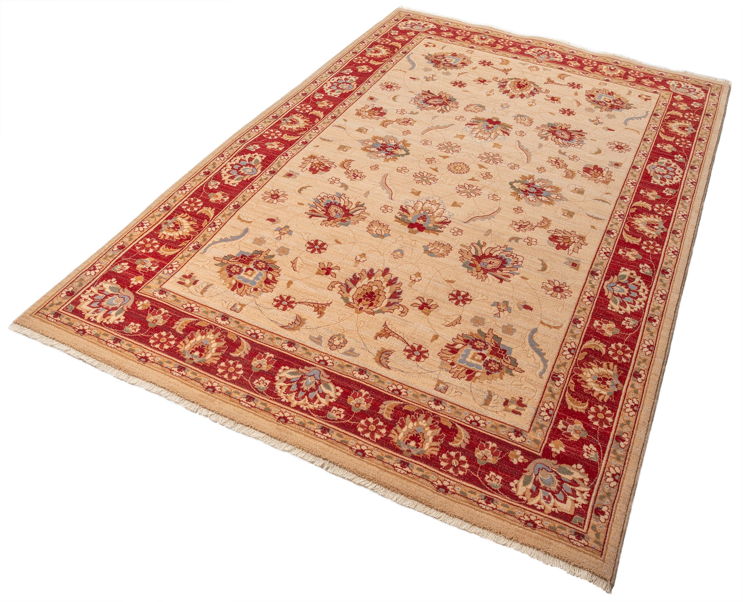 Image of THEKO Wollteppich "Saharna 2444" rechteckig 12 mm Höhe reine Wolle, Orient-Optik, mit Fransen