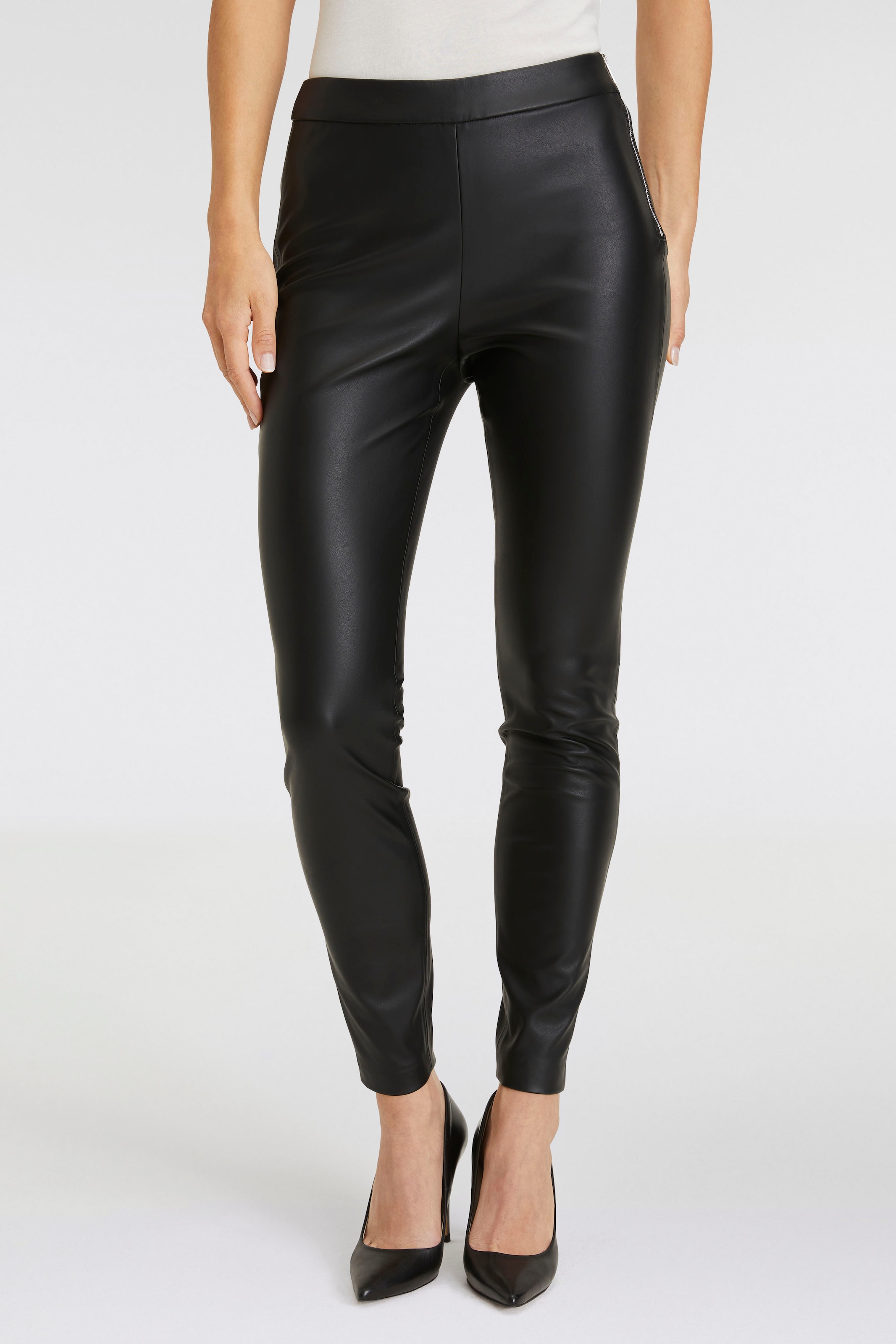 BOSS ORANGE Leggings »Taslimah Premium Damenmode« mit seitlichem Reissverschluss