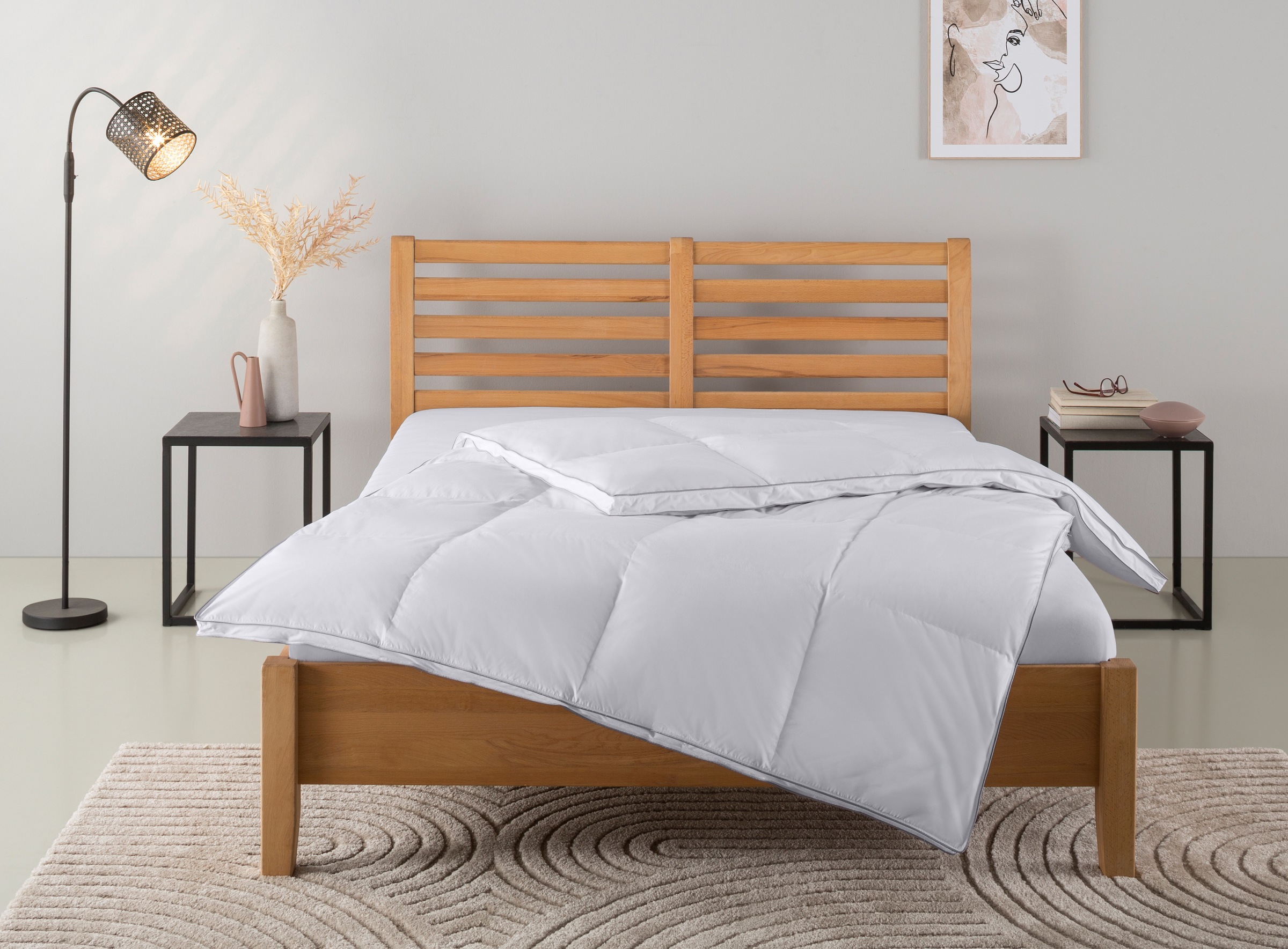 Image of GOODproduct Daunenbettdecke "Moulle, Bettdecke 135x200 cm und 155x220 cm" warm Füllung 90% Daunen & 10% Federn 1 Stk. tlg. Bettdecken, Sommer oder Winter, Decke, Made in Germany, atmungsaktiv