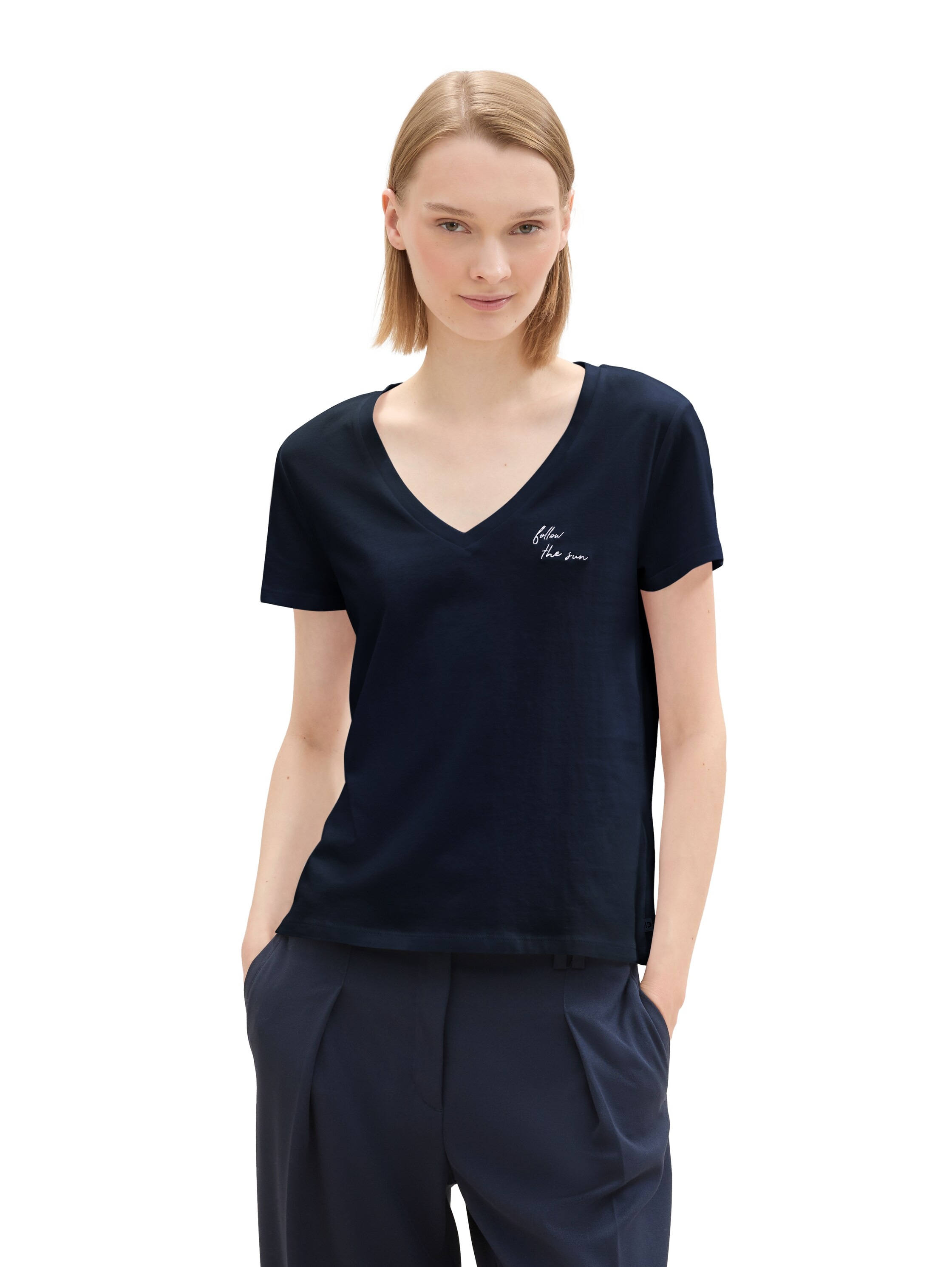 Image of TOM TAILOR Denim V-Shirt Packung, 2 Stk. mit Statement-Prints