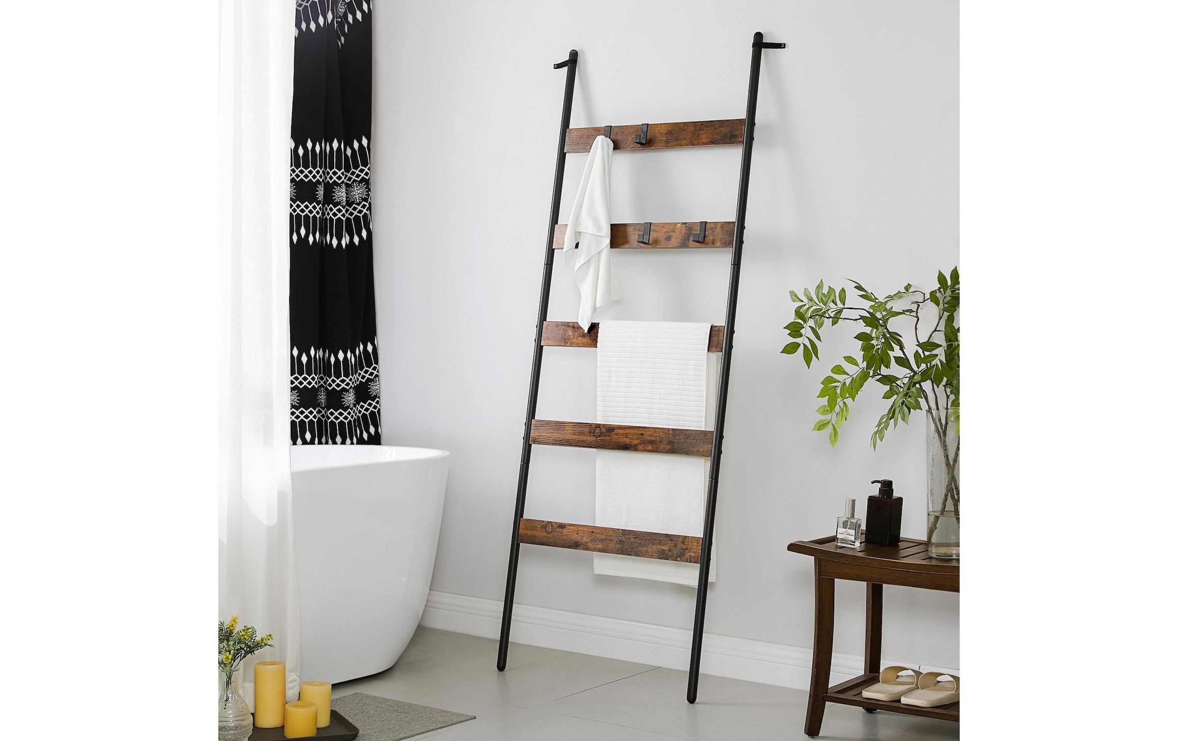 VASAGLE Étagère »65 x 178 cm Braun/Schwarz«