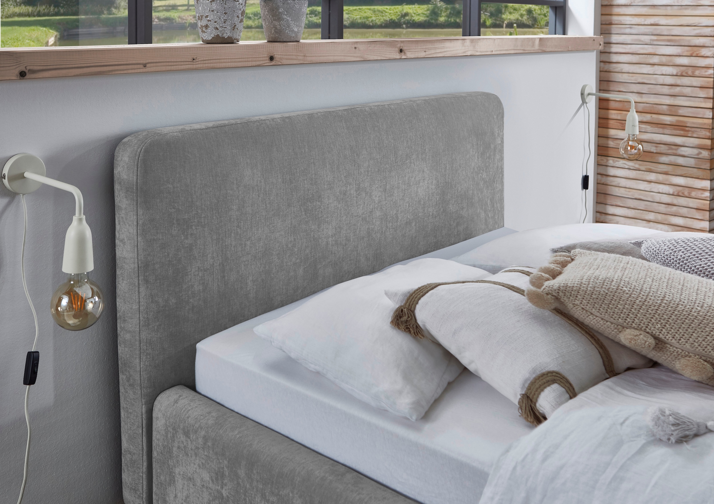 meise.möbel Lit rembourré »Polsterbett MATTIS, Bett wahlweise mit Bettkasten, Webstoff« Surfaces de couchage : 120x200cm, 140x200cm, 160x200cm & 180x200cm